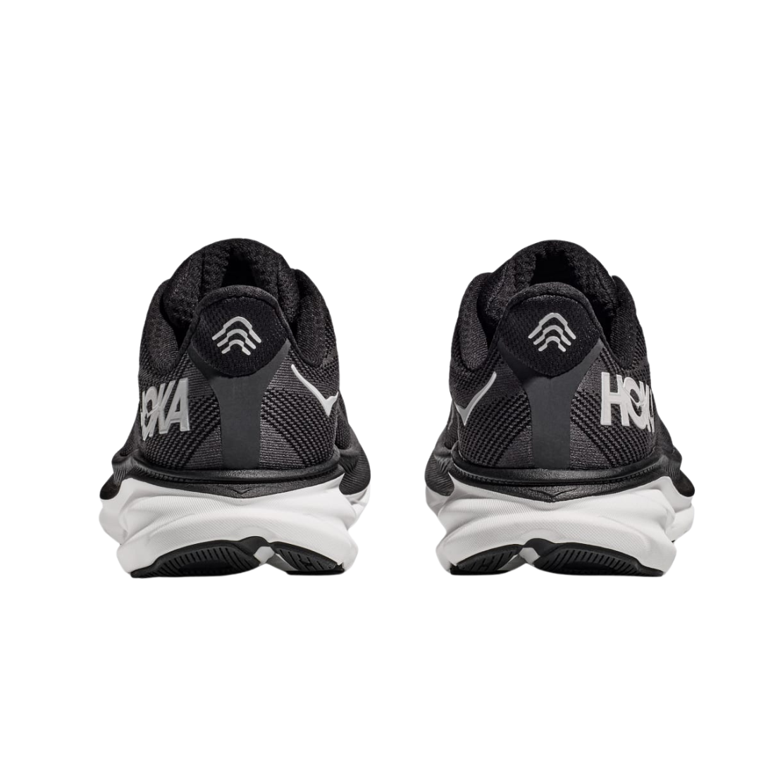 HOKA ONE ONE Men's Clifton 9 Running Shoes - Black/White (D Width) | Lightweight Cushioned Sneakers for Road Running, Jogging & Daily Wear