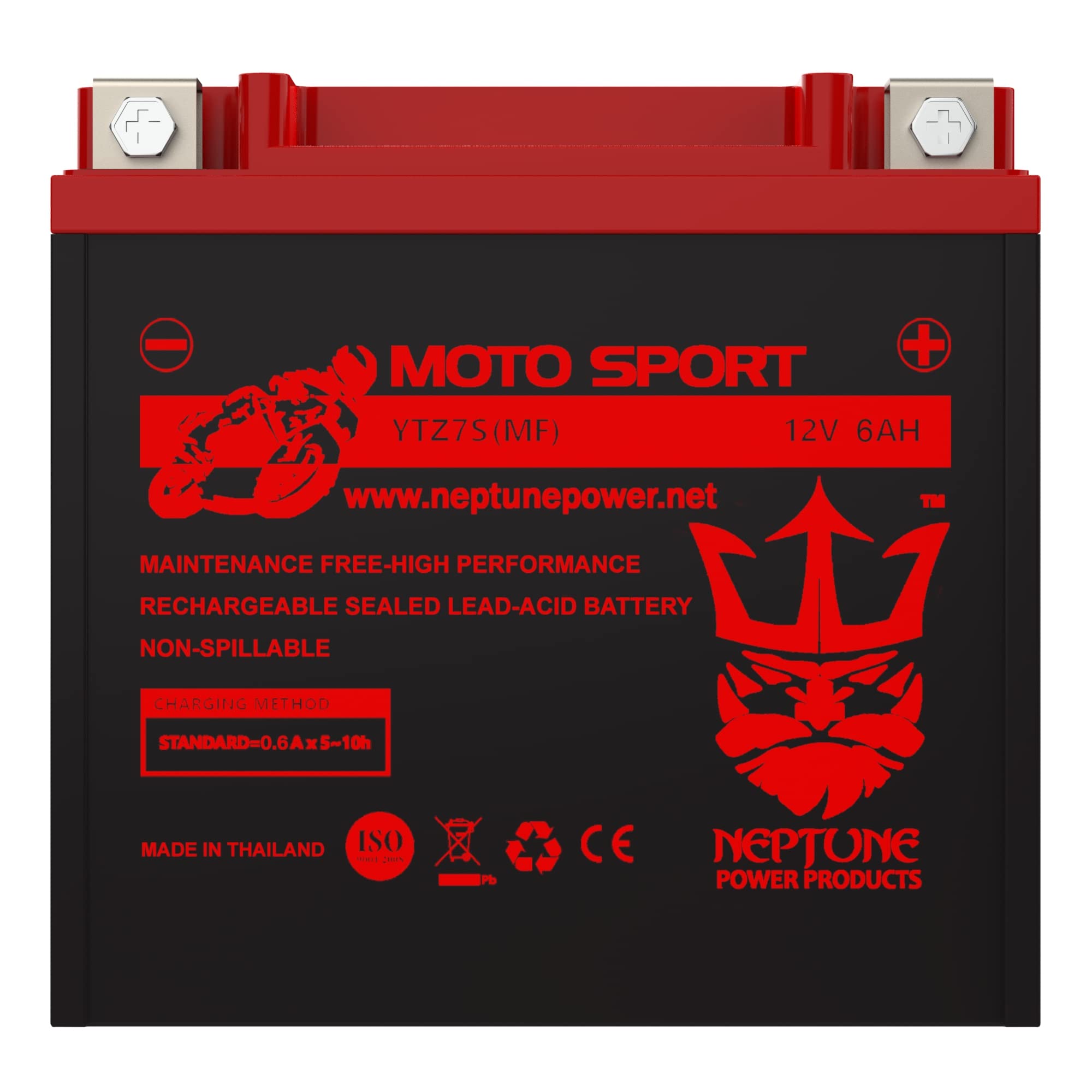 Neptune YTZ7S Replacement Battery for Power-Sonic PTZ7S - Maintenance Free Sealed Powersport Battery for Motorcycles, ATVs & Jet Skis - Reliable Starting Power in Extreme Conditions