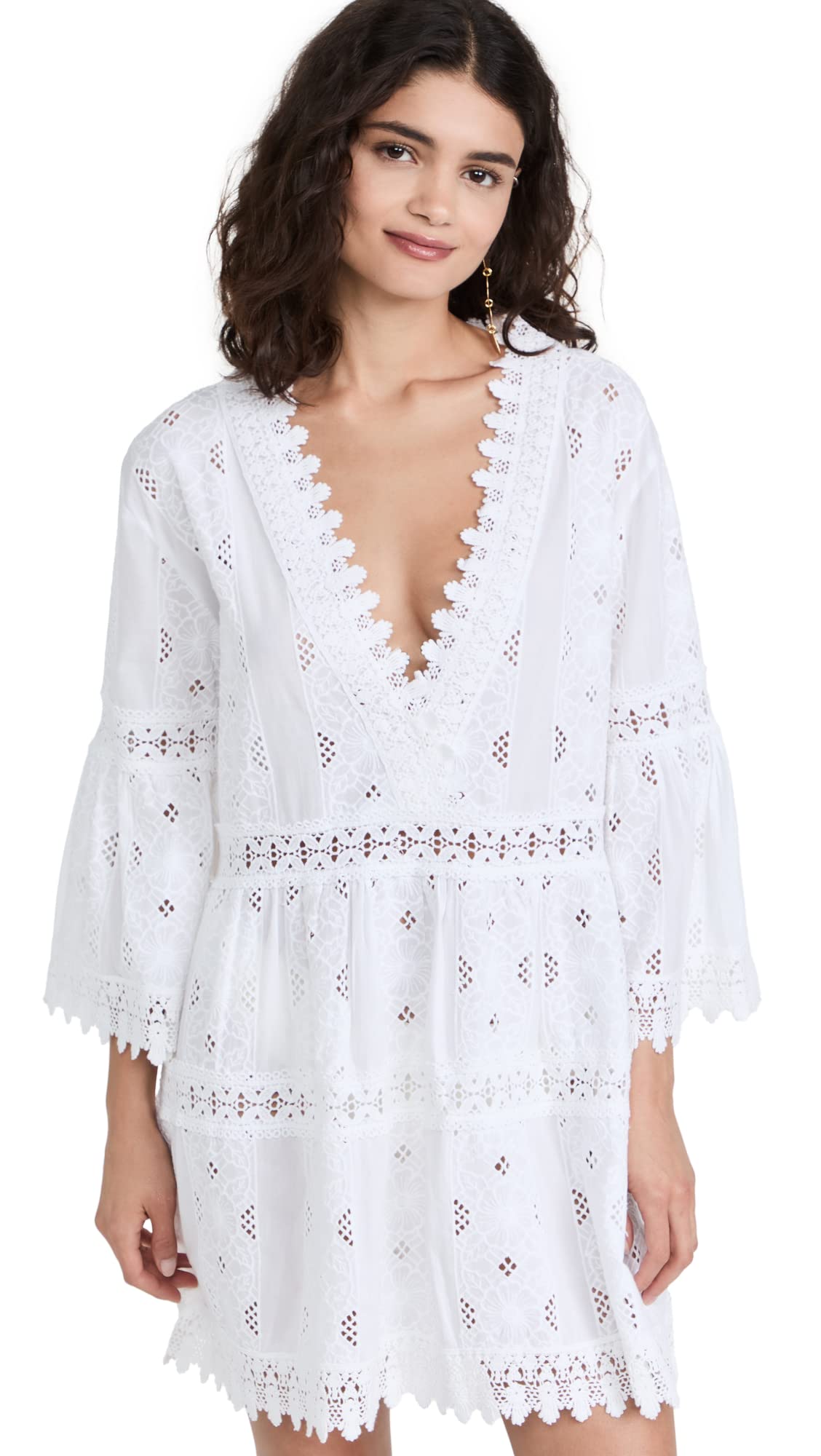Melissa Odabash Women's Victoria Beach Cover Up Dress - White, Size S | Stylish Swimwear Coverup for Poolside, Resort & Summer Vacations