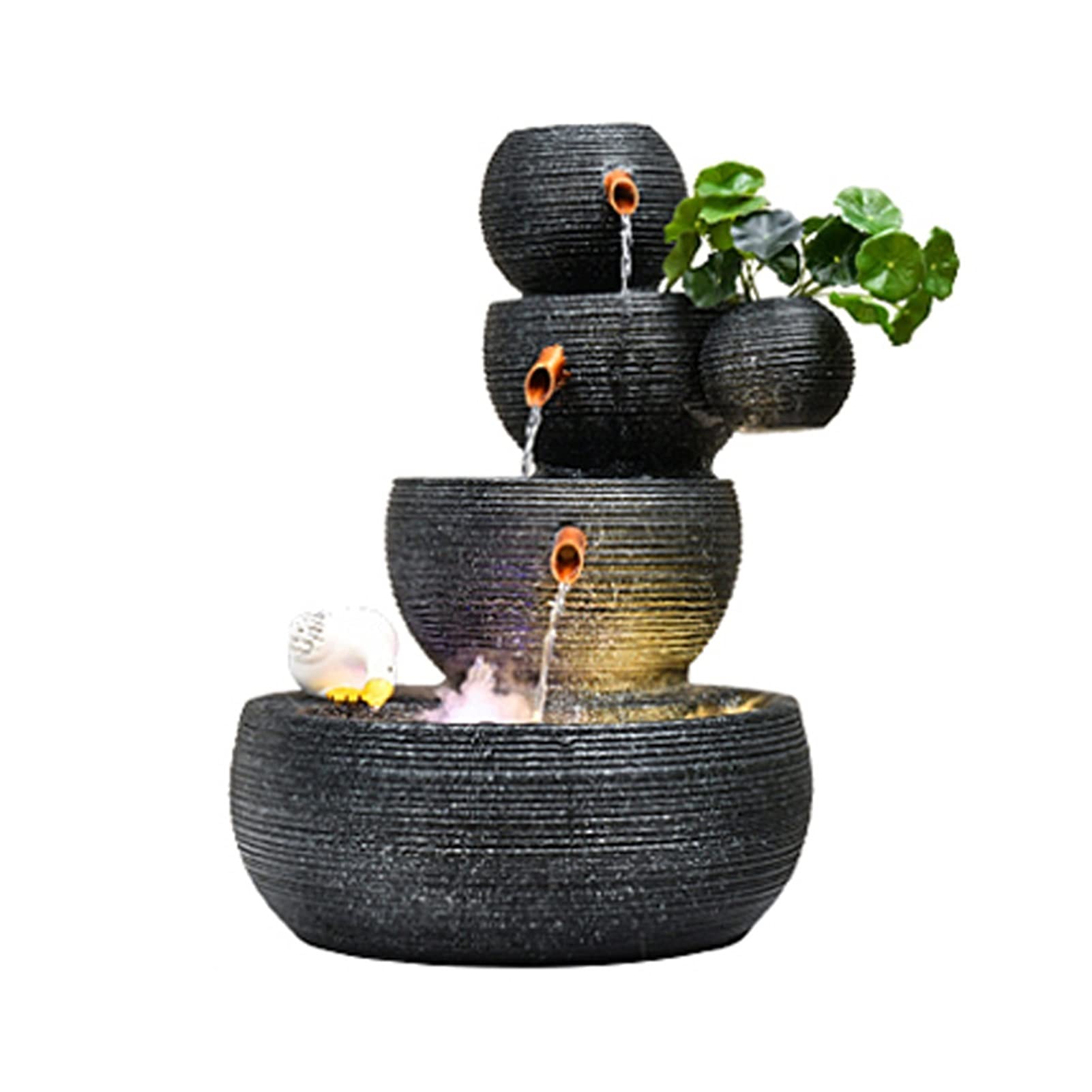 Orb Design Resin Desktop Water Fountain - Feng Shui Flowing Water Feature for Home & Office Relaxation, Indoor Tabletop Decoration (Color B) - Perfect for Meditation Spaces, Living Rooms & Work Desks
