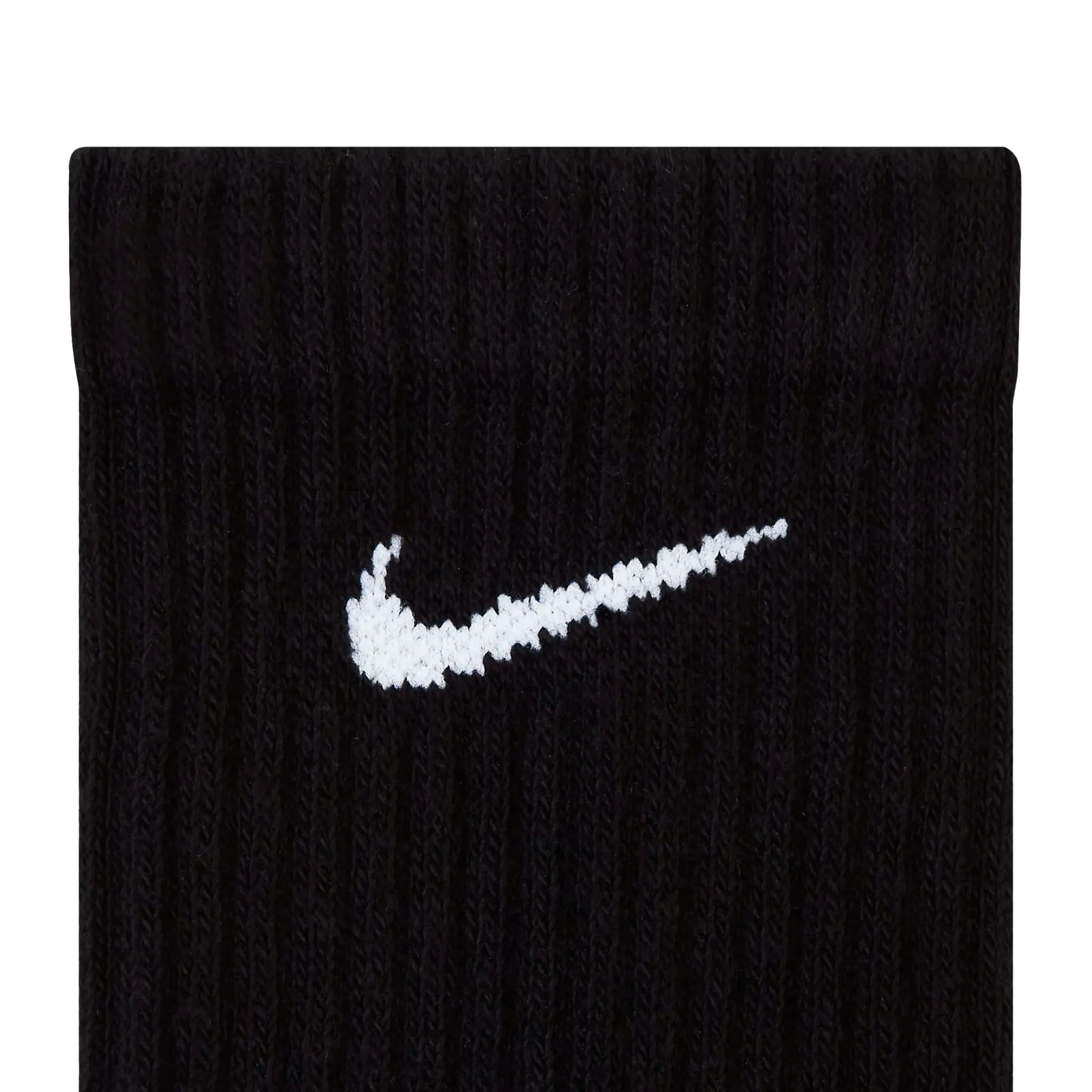 Nike Everyday Cushioned Training Black Crew Socks - 3 Pairs Pack for Men & Women - Comfortable Athletic Socks for Running, Gym Workouts and Daily Wear