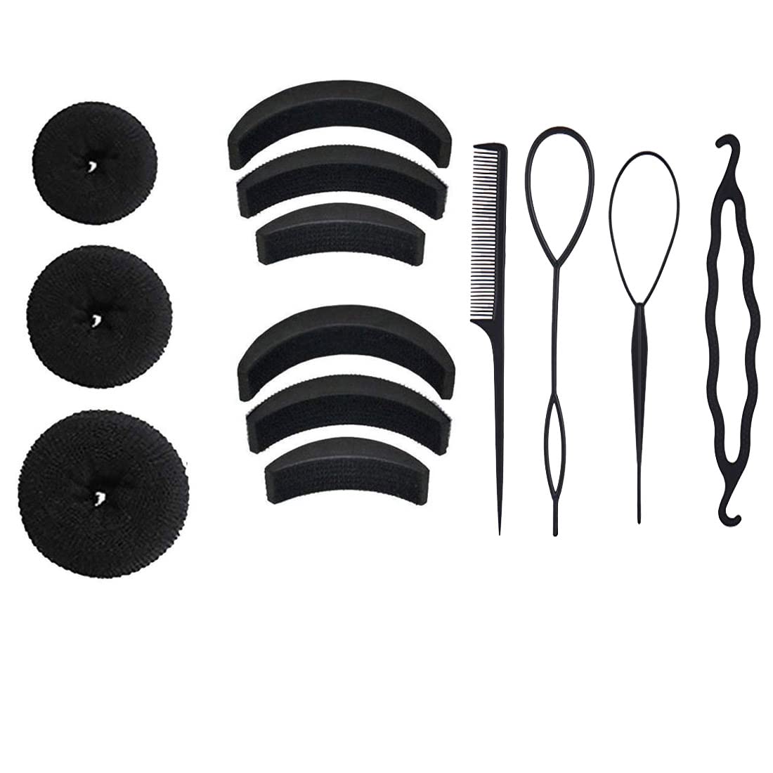 GadinFashion™ 13-Piece Hair Accessories Set - Hair Bun Maker, Puff Maker, Braid Tool & Donut for Women & Girls | Perfect for Updos, Ponytails & Special Occasions