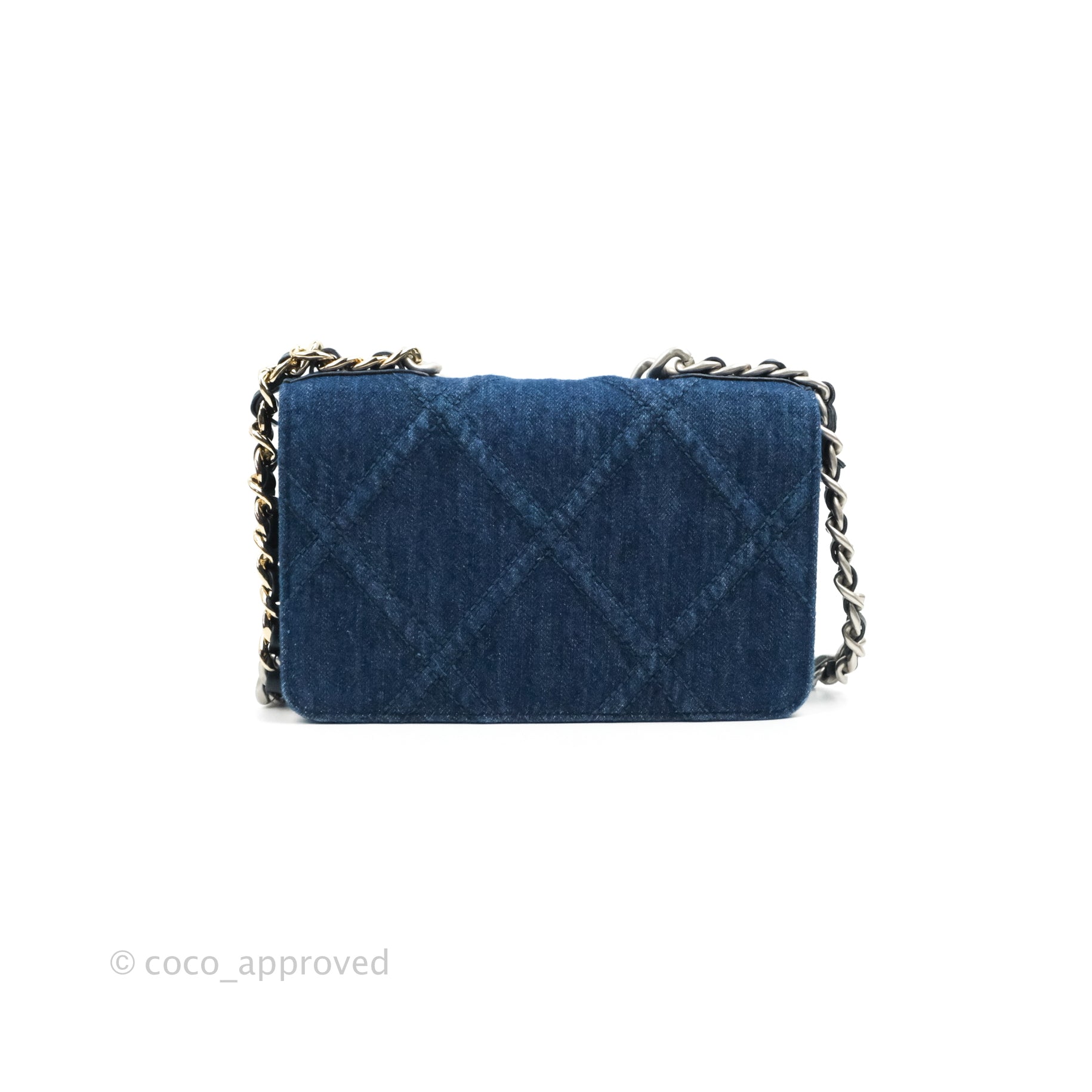 Chanel 19 Wallet on Chain WOC Blue Denim Mixed Hardware - Luxury Crossbody Bag for Women, Perfect for Parties, Dating & Everyday Use