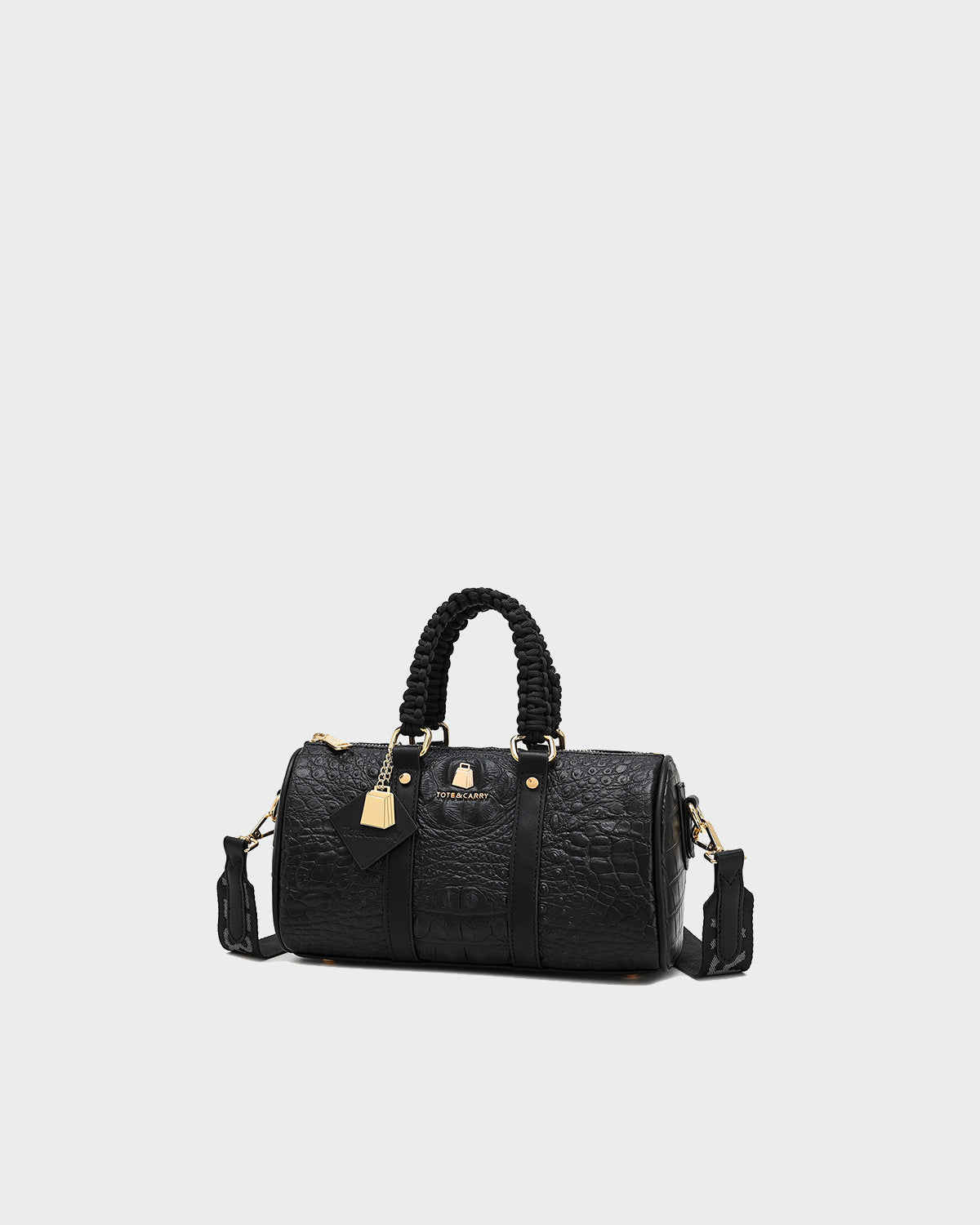 Apollo 2 Reptile Crossbody Bag - Black Vegan Leather Purse for Women | Perfect for Travel, Work & Everyday Use