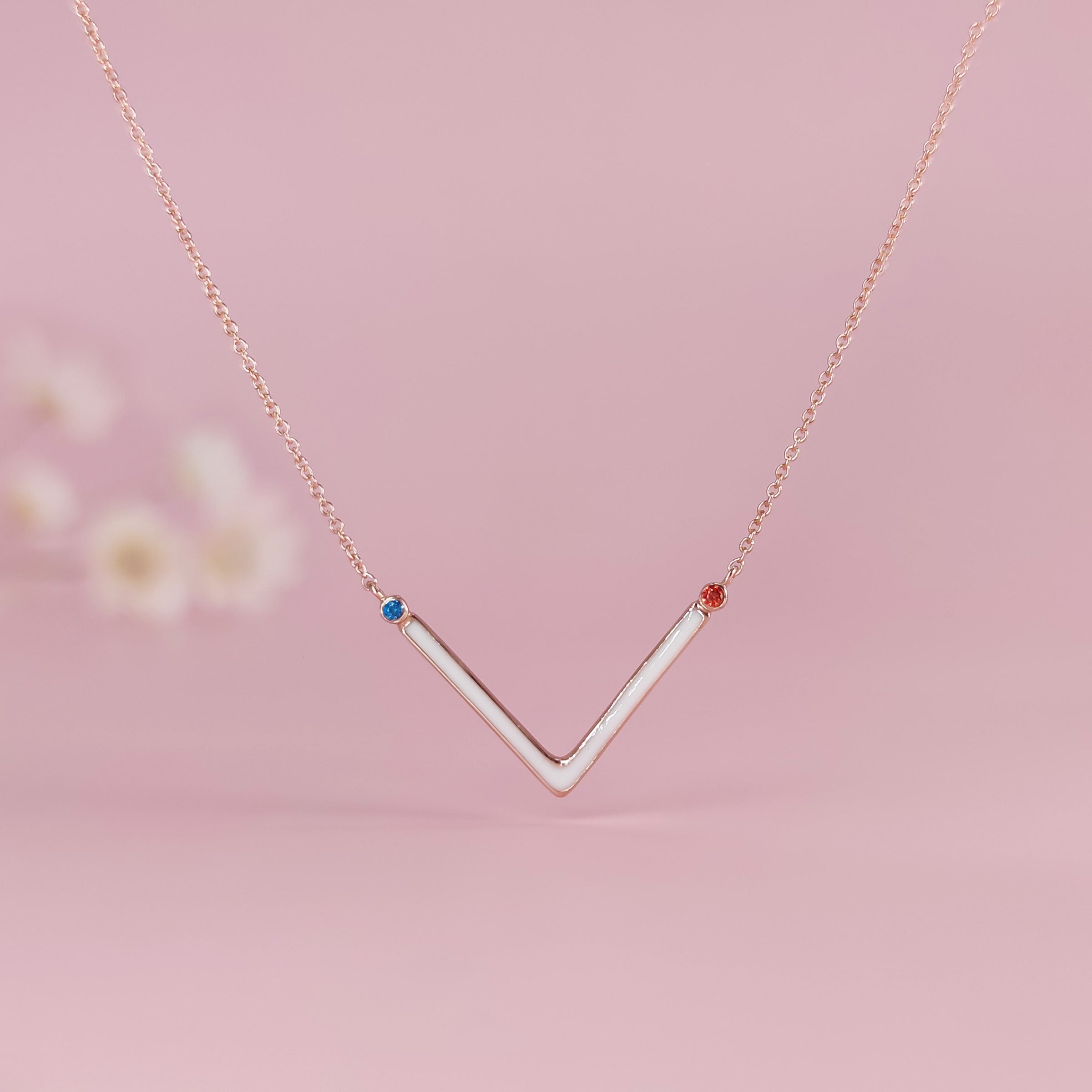 Personalized V-Shaped Birthstone Breastmilk Necklace - Custom Keepsake Jewelry for Moms, Perfect for Mother's Day Gifts & Breastfeeding Memory Preservation