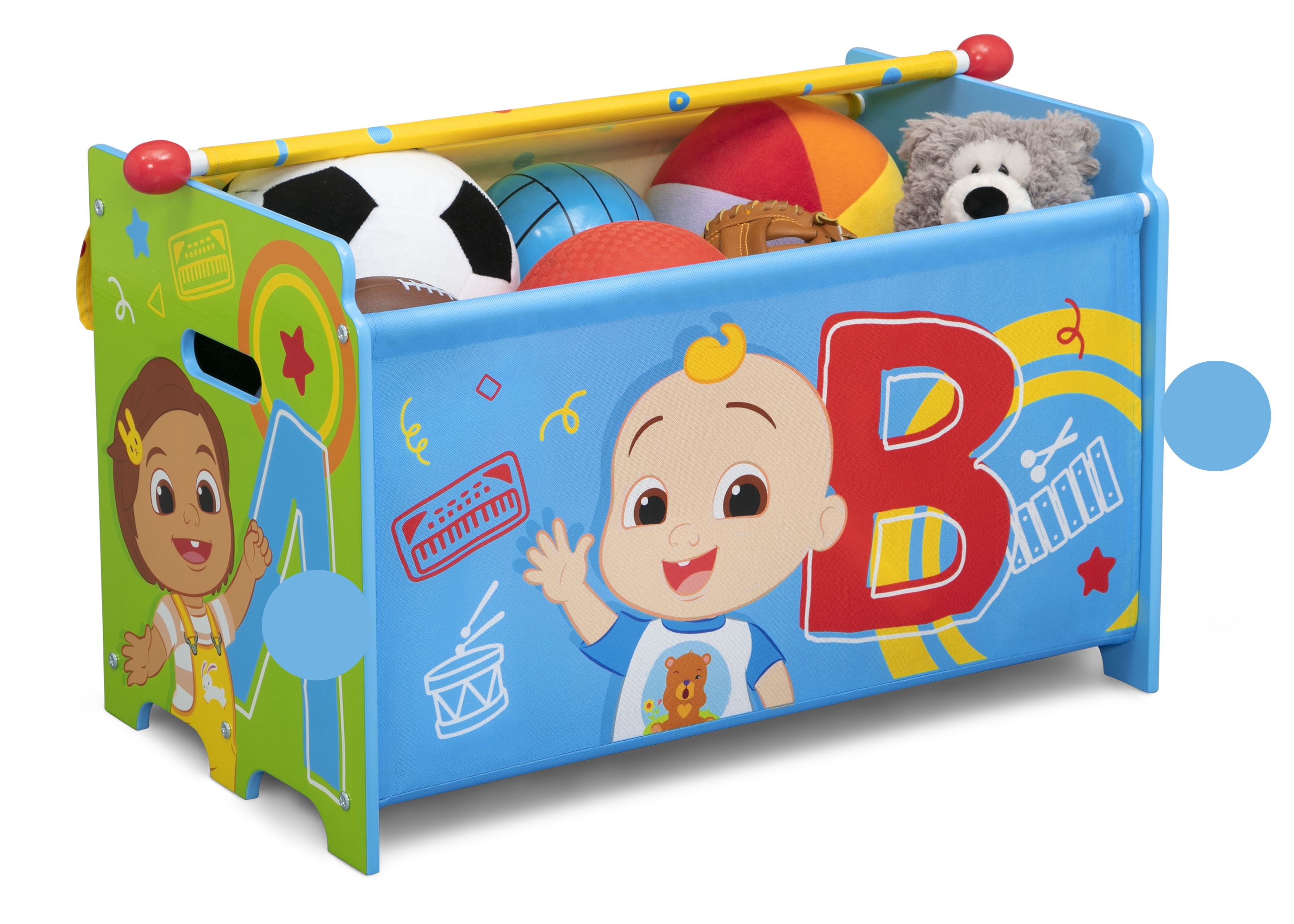 CoComelon Kids Toy Storage Box with Retractable Fabric Lid - Organize Nursery, Playroom & Bedroom Toys | Perfect for Toddlers & Preschoolers
