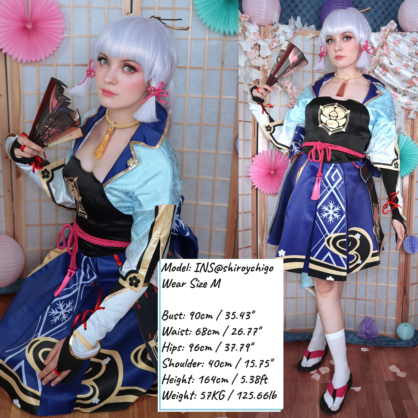 Genshin Impact Ayaka Kamisato Cosplay Costume for Women - Elegant Traditional Japanese Kimono Dress with Accessories | Perfect for Halloween, Cosplay Events, Anime Conventions & Themed Parties