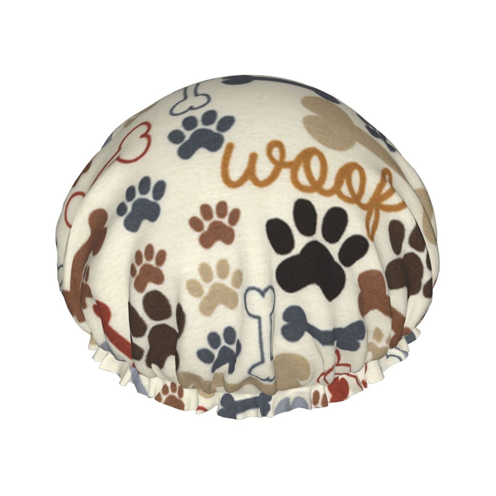 Waterproof Reusable Dog Paw Shower Cap for Women - Double Layer Bathing Hair Cover for Shower & Spa | Perfect for Pet Lovers, Bath Time, Hair Care & Relaxation