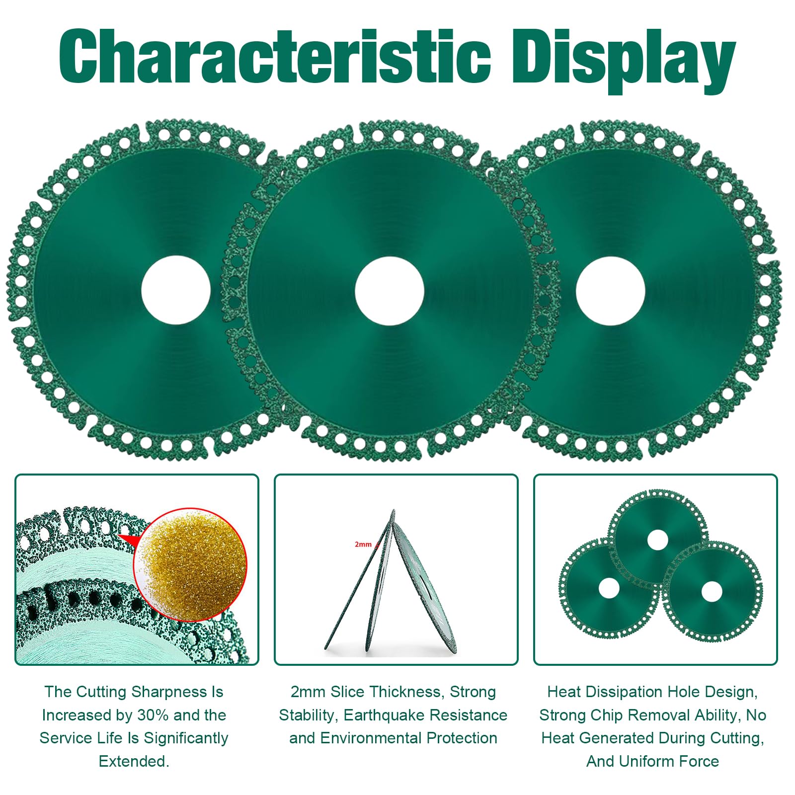 5-Pack 4-Inch Indestructible Grinder Discs - Composite Multi-Functional Cutting Saw Blades for PVC Pipes, Stone, Ceramics, Wood & Steel Tiles - Perfect for Construction, DIY Projects & Metalworking