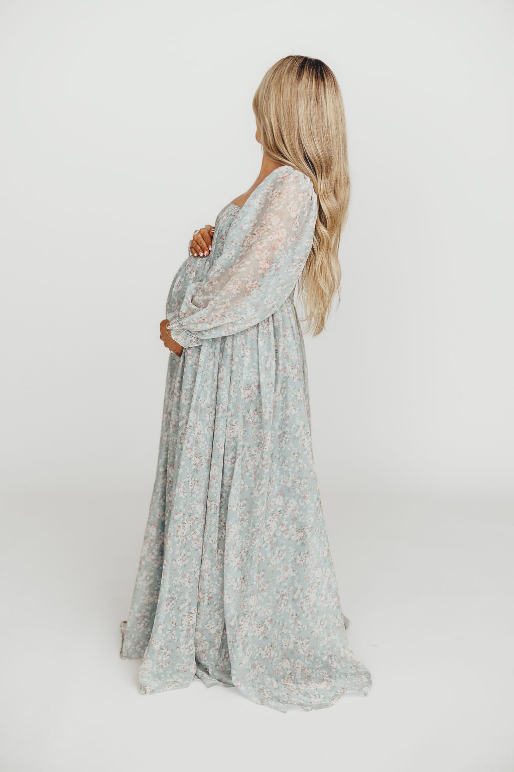 Elegant Sage Green Floral Smocked Maxi Dress for Women - Bump Friendly Maternity & Inclusive Sizing (S-3XL) - Perfect for Summer Weddings, Beach Vacations & Casual Outings