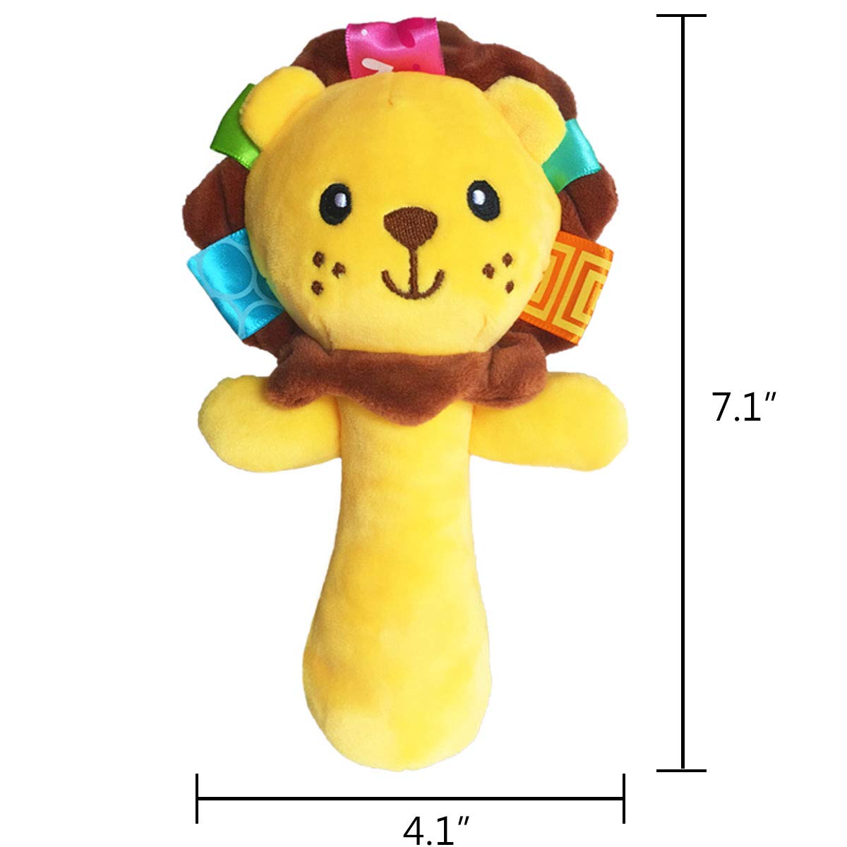 Soft Baby Rattle Toys - Plush Stuffed Animal Hand Rattles for Toddlers, Girls & Boys - Infant Developmental Toys with Cute Lion Design - Perfect for Sensory Play, Early Learning & Baby Shower Gifts