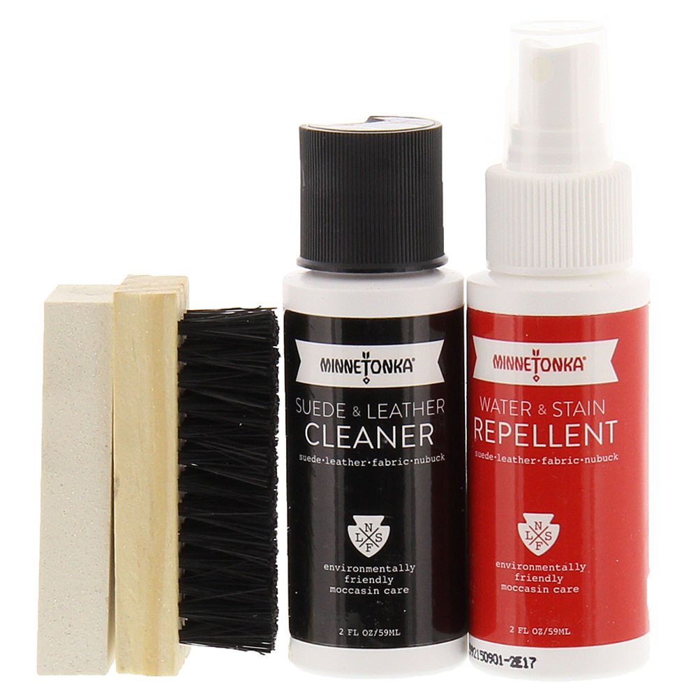 Minnetonka Shoe Care Kit - Complete Cleaning & Protection Set for Suede & Leather Shoes | Gentle Brush, Conditioner & Waterproof Spray for Boots, Loafers & Moccasins | Keep Footwear Looking New