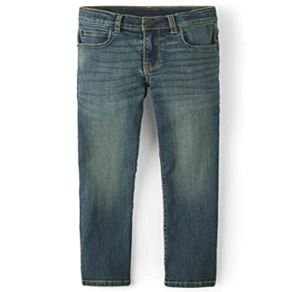 The Children's Place Boys' Stretch Straight Leg Jeans - Comfortable & Durable Denim Pants for School, Play & Everyday Wear