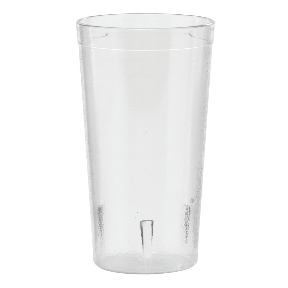 HUBERT 16 oz Clear SAN Plastic Tumbler Cup with Lid and Straw - BPA Free, Shatterproof, Reusable Drinking Glass for Iced Coffee, Smoothies, and Cold Beverages at Home, Office, or Travel