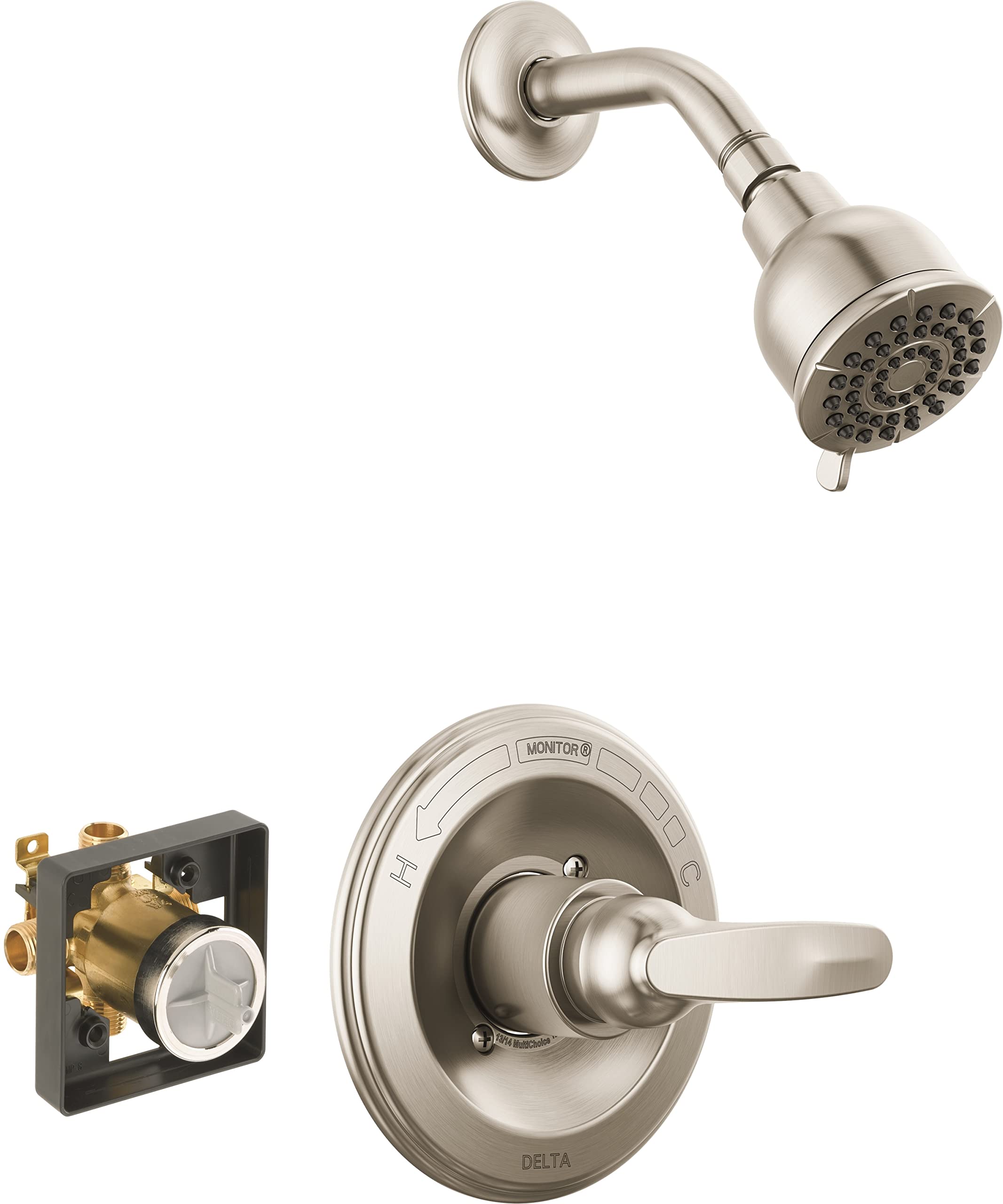 Premium Chrome Shower Faucet Set with 2-Spray Shower Head & Trim Kit - Complete Bathroom Fixture with Valve (BT13210) for Modern Home Renovation & Spa-Like Shower Experience