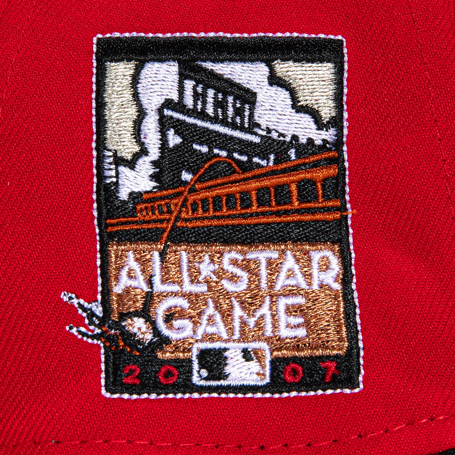 New Era 9Forty A-Frame San Francisco Giants 2007 All-Star Game Patch Snapback Hat - Red & Black | Official MLB Baseball Cap for Men & Women | Perfect for Games, Collecting & Streetwear Fashion