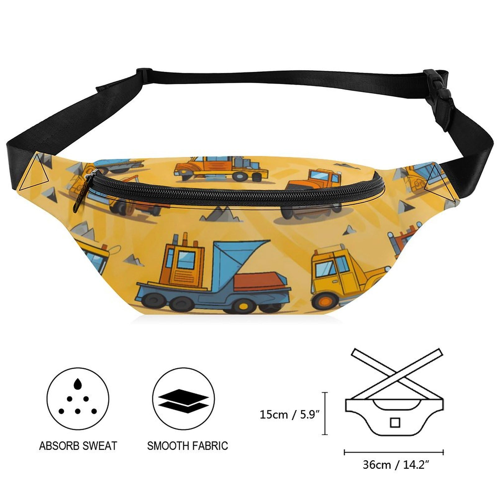 Adjustable Crossbody Waist Bag for Men & Women - Durable Truck Car Belt Pouch with Strap - Perfect for Travel, Hiking, and Outdoor Activities