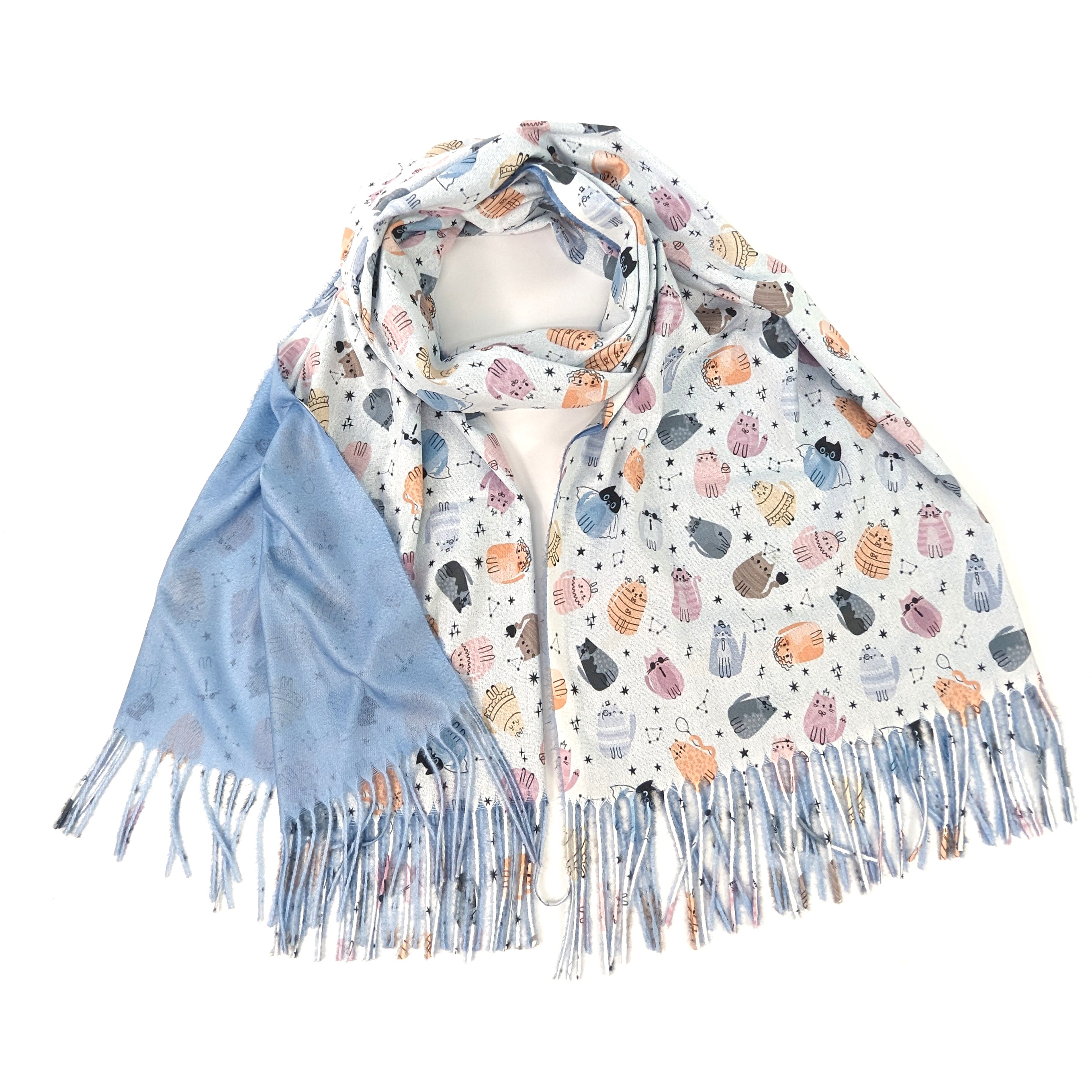 Creative Cat Pashmina Style Scarf (70x180cm) - Soft & Stylish Winter Fashion Accessory for Women - Perfect for Cold Weather, Office Wear & Gift Giving