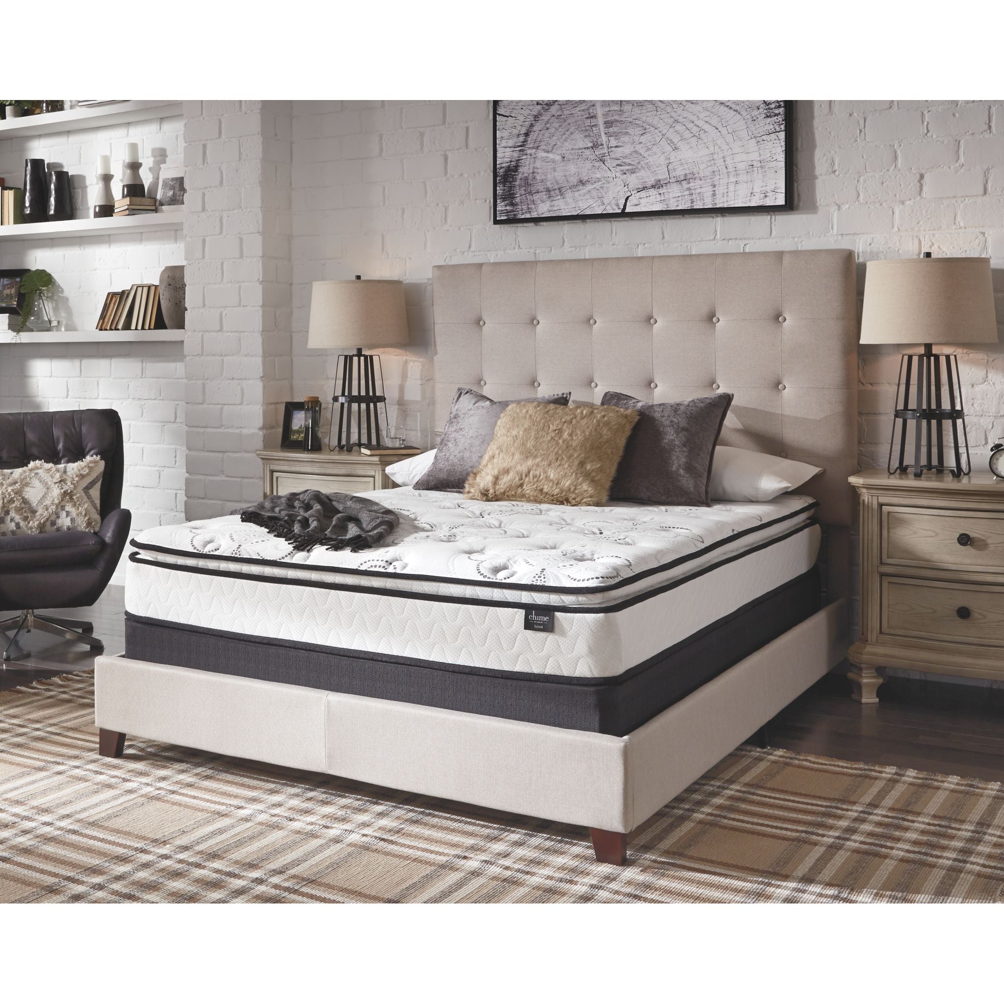 Ashley Sleep 10 Inch Bonnell Pillow Top Innerspring Mattress in a Box - Queen Size, Medium Firm, Pressure Relief for Back & Side Sleepers | Perfect for Guest Rooms, Dorms & Small Apartments