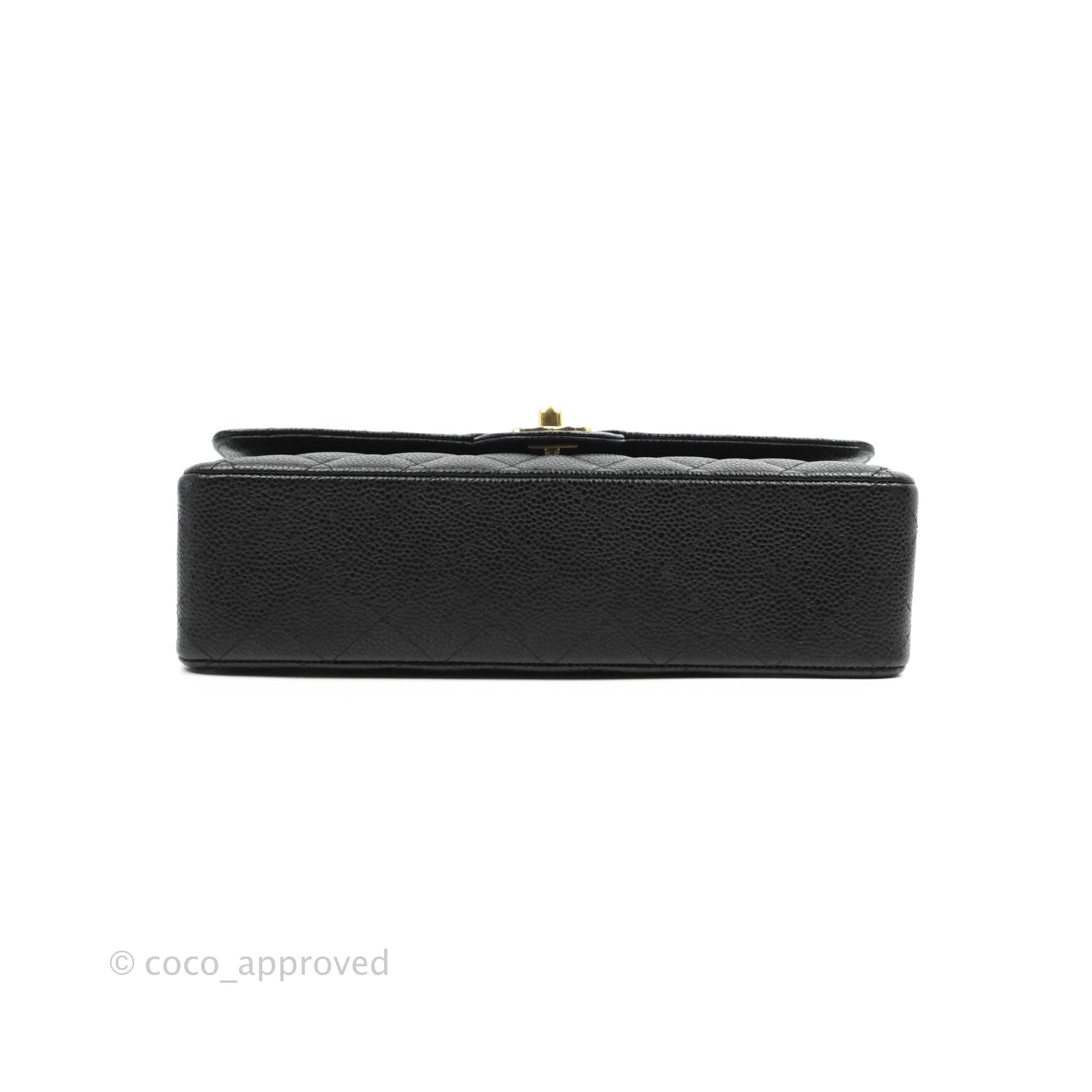 Chanel Classic M/L Medium Double Flap Bag in Black Caviar Leather with 24K Gold Hardware - Perfect for Luxury Fashion & Evening Events