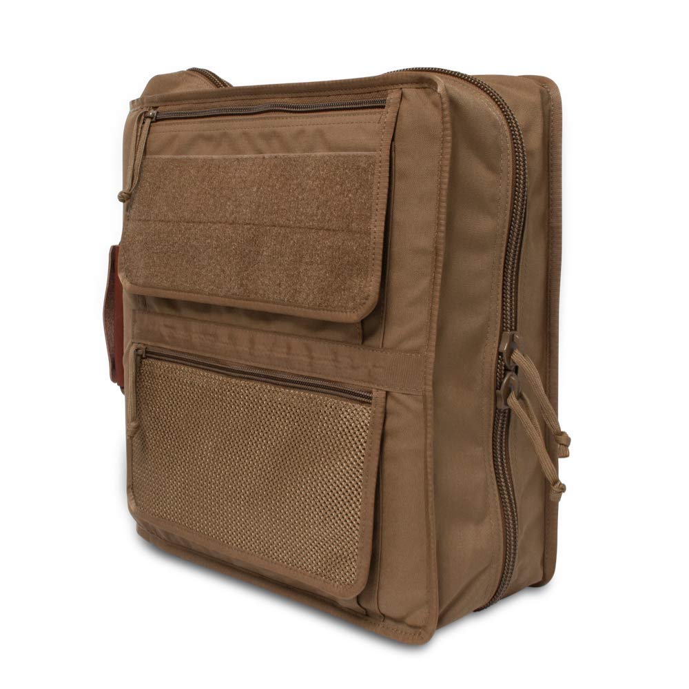 Tactical 3-Ring Binder Cover System - Zippered Notebook Organizer with Leather Handle | Fits 3” to 4” Binders | Durable Coyote Brown Field Notebook for Military, Office & Outdoor Use
