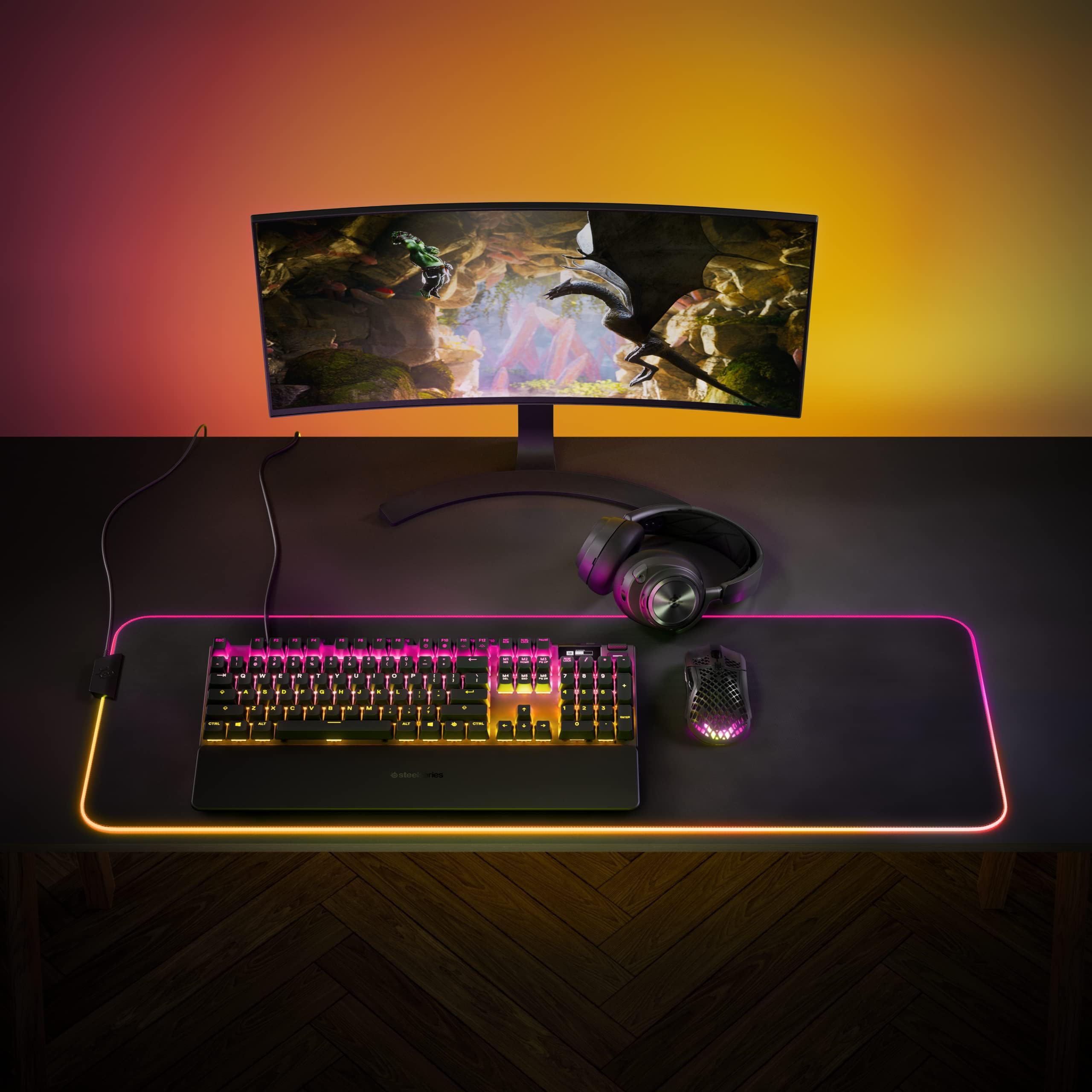 SteelSeries Apex Pro HyperMagnetic Gaming Keyboard - Adjustable Actuation, OLED Smart Display, RGB Backlit, USB Passthrough - Perfect for FPS, MOBA & Esports Gaming