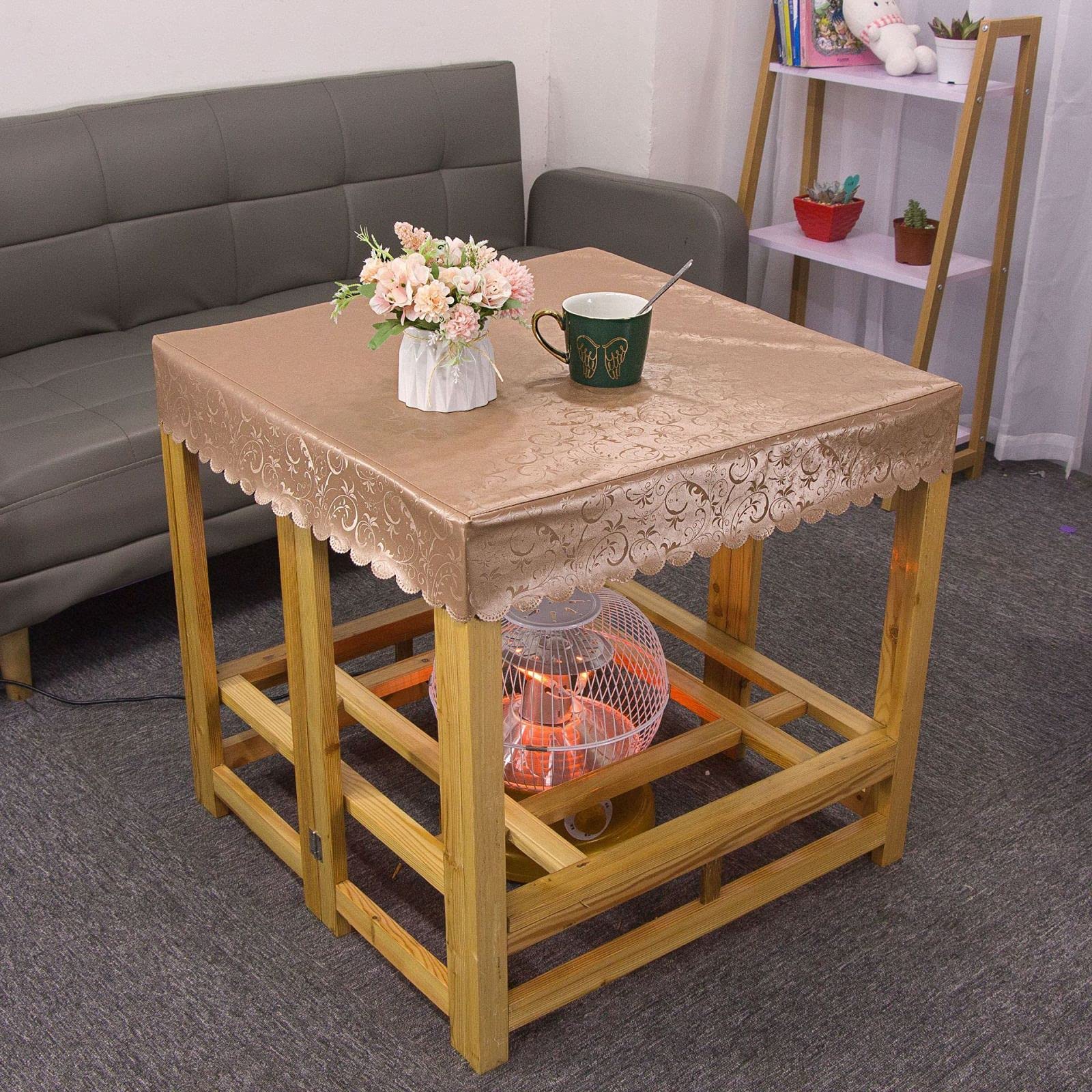 LIUJIU PVC Wipeable Plastic Tablecloth - Waterproof Rectangle Table Cover for Kitchen, Dining & Outdoor Use (140cm) - Easy to Clean & Durable for Daily Meals, Parties & Picnics