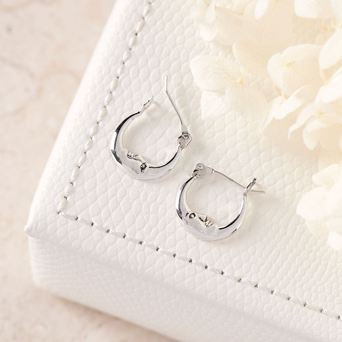 Sleepy Moon Hoops - Dainty Gold Hoop Earrings for Women | Minimalist Boho Jewelry for Everyday Wear & Special Occasions