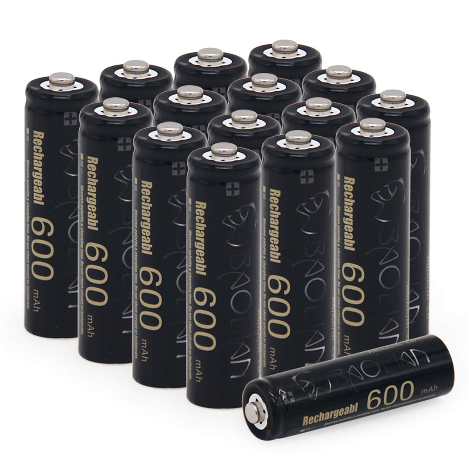 BAOBIAN AA 600mAh 1.2V Ni-CD Rechargeable Batteries - 20 Pack for Solar Lights, Outdoor Lighting & Garden Decor - Long Lasting Power for Solar Lamps, Pathway Lights & Landscape Lighting