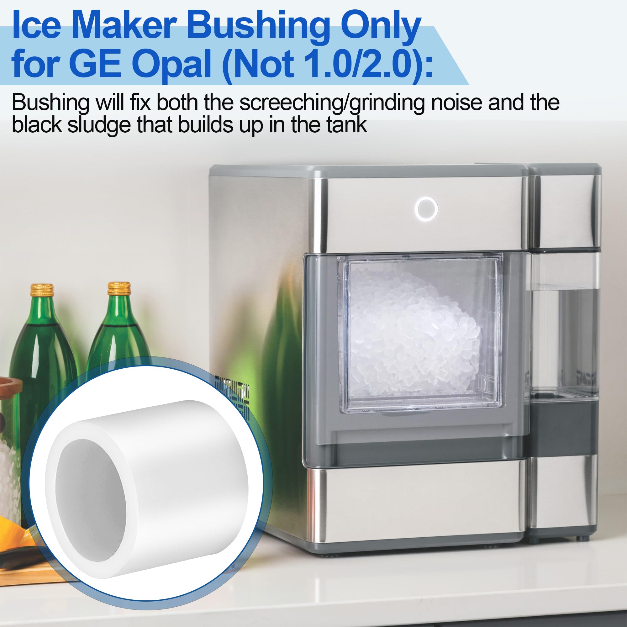 GE Opal Ice Maker Auger Bushing Replacement Part - Fix Screeching Noise & Black Sludge Buildup - Compatible with GE Opal Nugget Ice Maker - Perfect for Home Bars, Kitchen Upgrades & Commercial Use