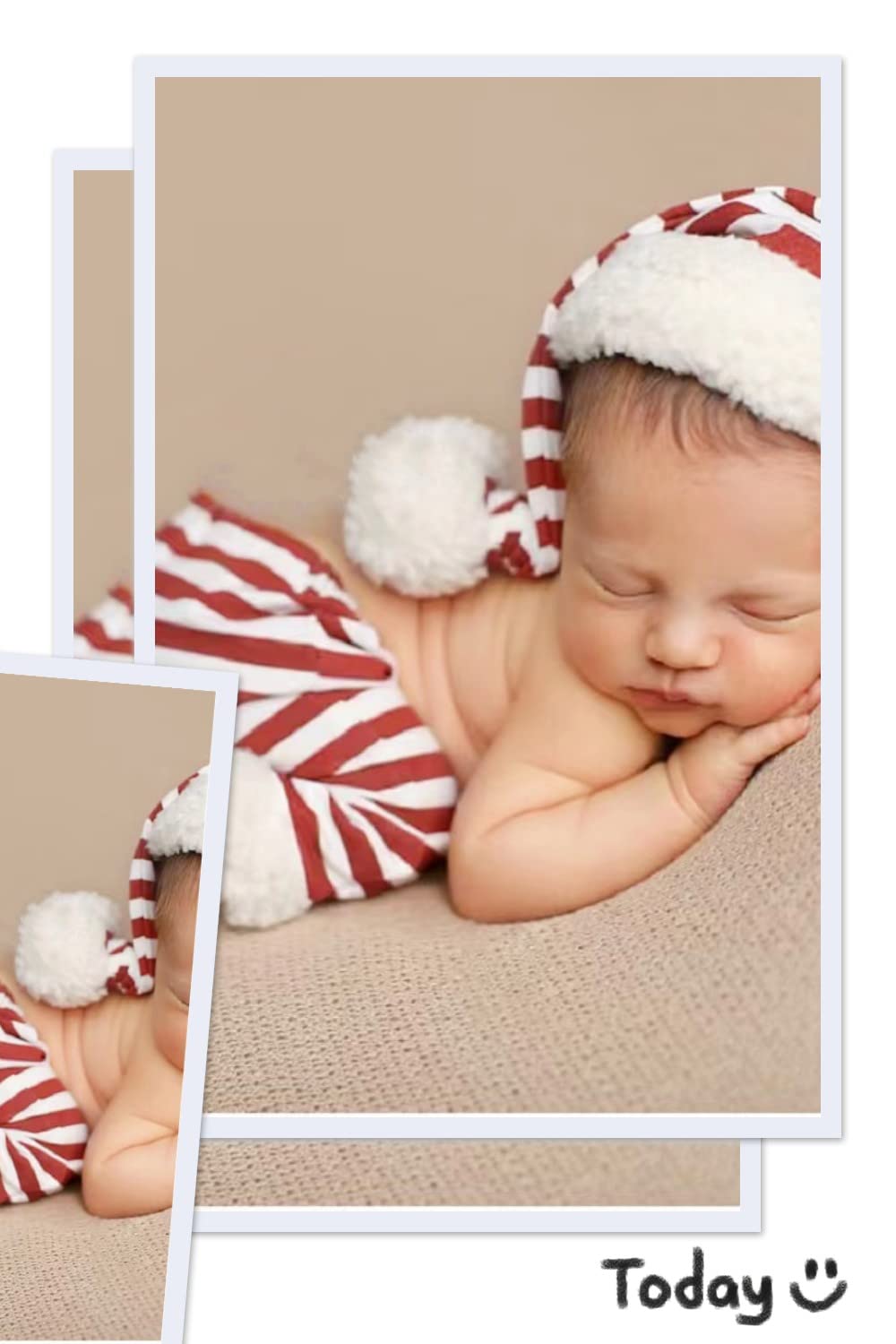 Newborn Baby Photography Outfit - Christmas Photo Prop Set for Infant Photography, Baby Shower & Holiday Portraits