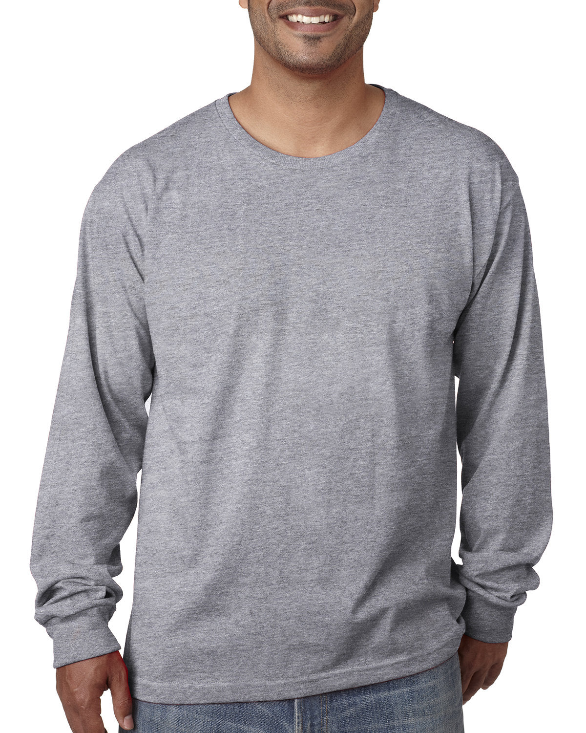 Bayside BA5060 Men's Long Sleeve Cotton T-Shirt - Comfortable Casual Wear for Work, Outdoor & Everyday Use