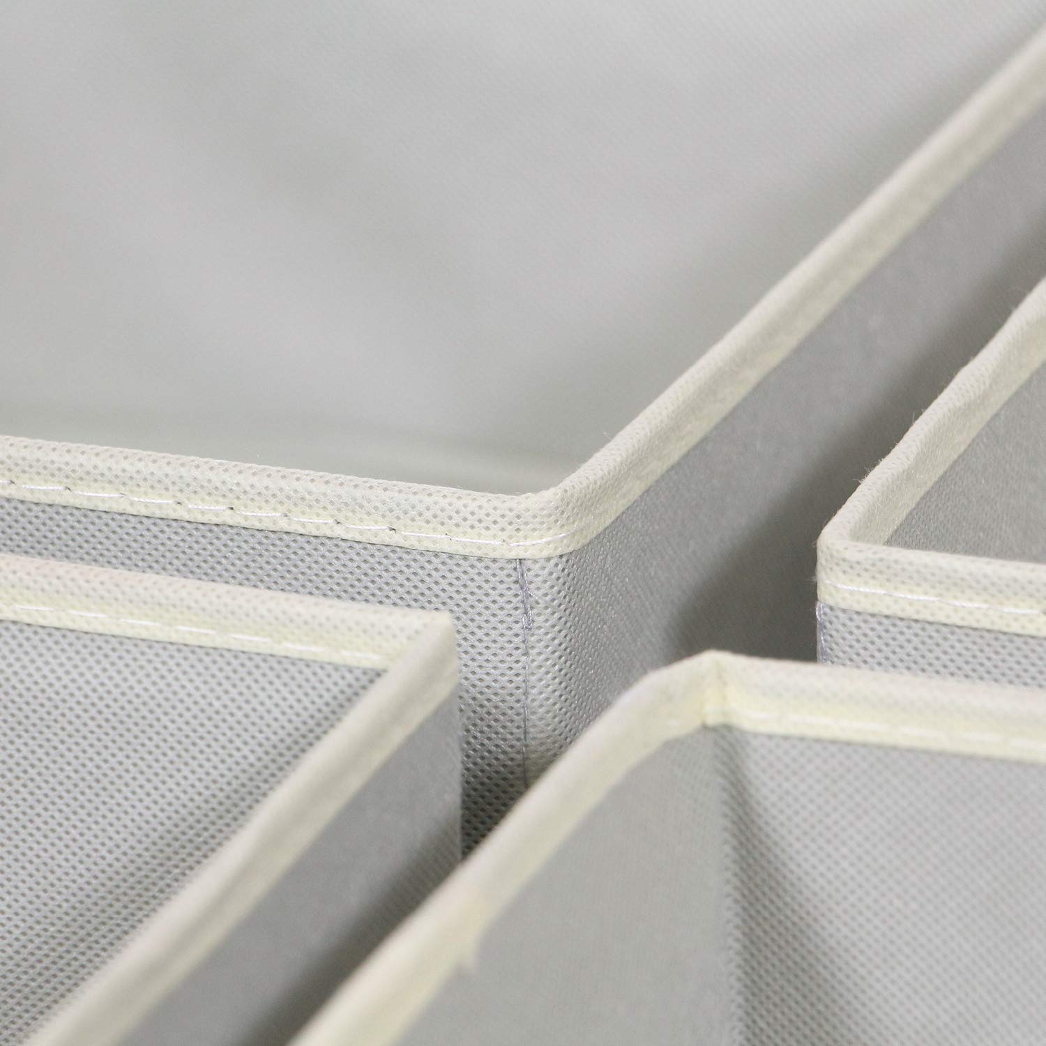 DIOMMELL Foldable Fabric Storage Box - 4-Pack Grey Closet Organizer for Clothes, Underwear, Bras & Socks | Space-Saving Dresser Drawer Divider | Perfect for Bedroom, Nursery & Dorm Organization
