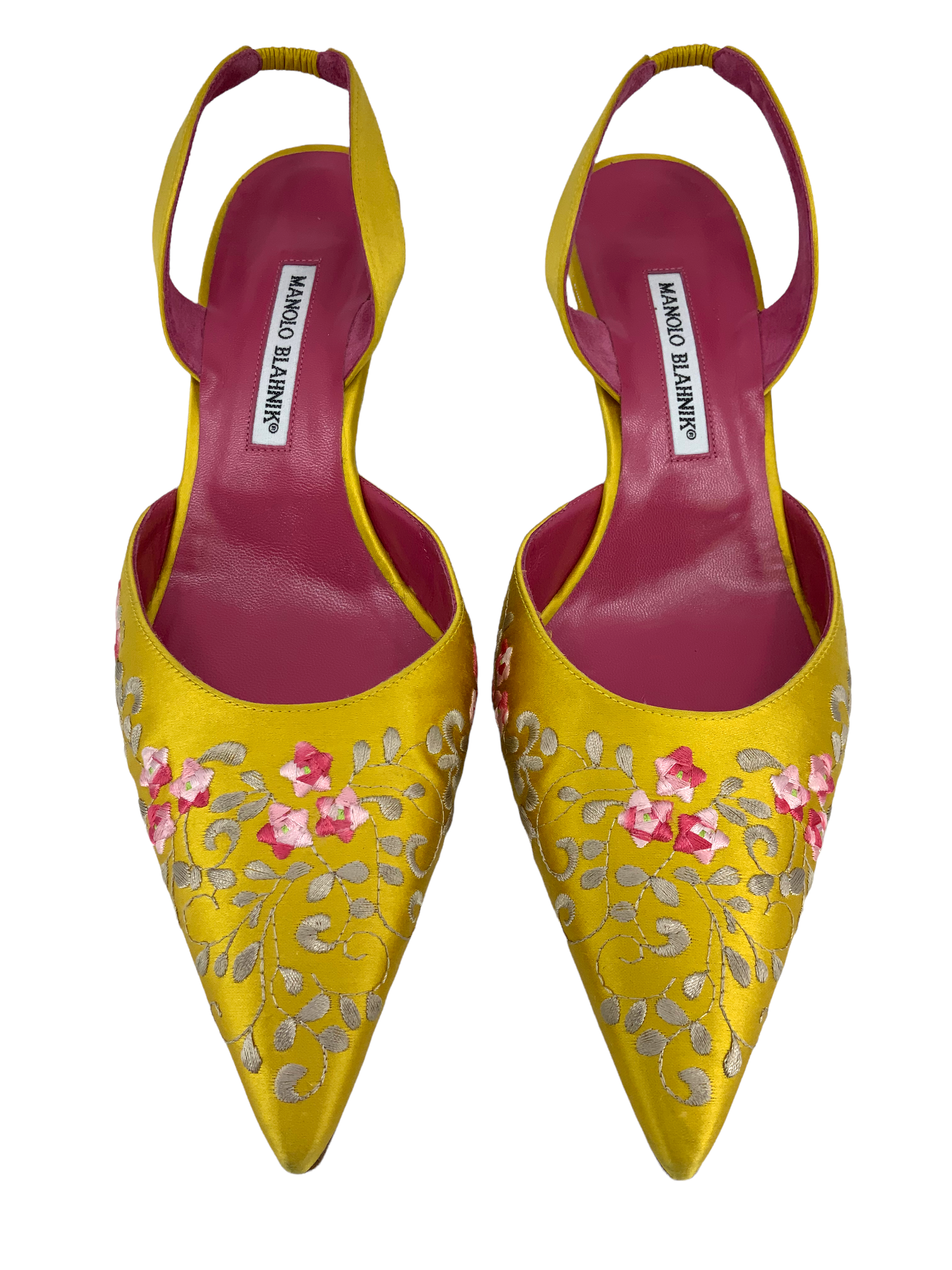 Manolo Blahnik Embroidered Carolyne Slingback Pumps - Women's Size 11 | Luxury Designer Heels for Weddings, Parties & Special Occasions