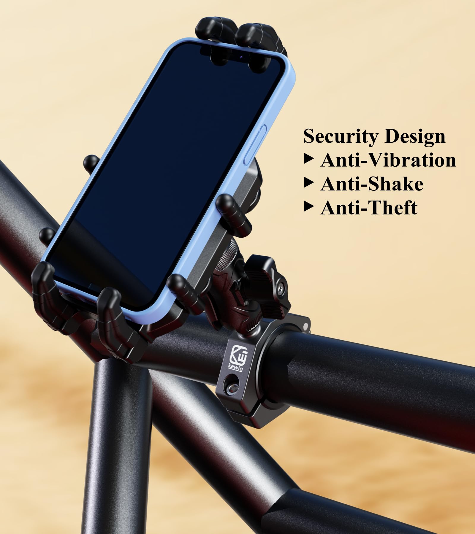 BRCOVAN Heavy Duty UTV Phone Mount with Vibration Dampener - Adjustable Anti-Theft Phone Holder for 1.5'' to 2'' Roll Cage Bars, Fits 5.4''-7.2'' Smartphones - Secure Lock for Off-Road, ATV, Motorcycle & Truck Use