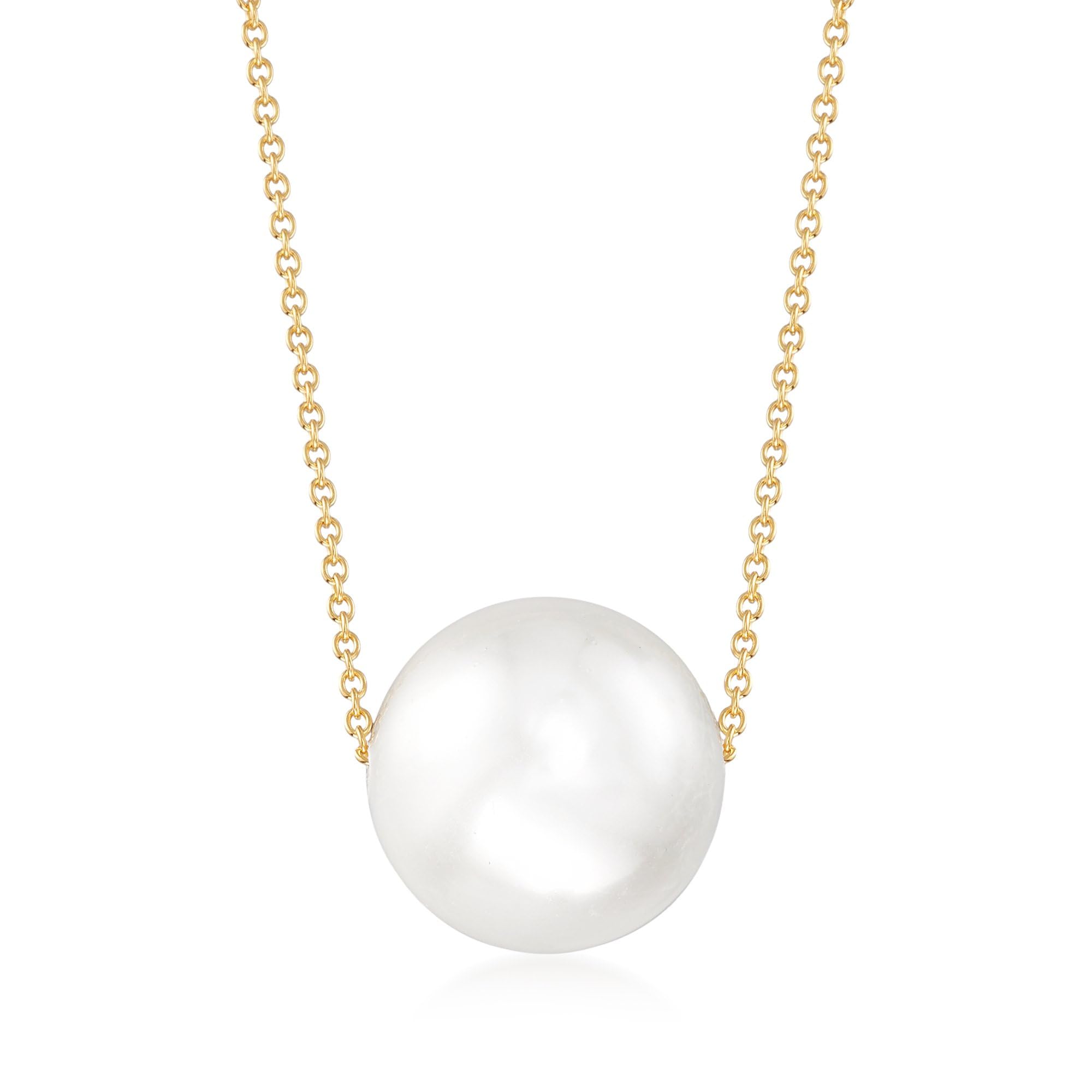 Ross-Simons Sterling Silver Shell Pearl Necklace - Elegant Jewelry for Women, Perfect for Weddings, Parties & Special Occasions