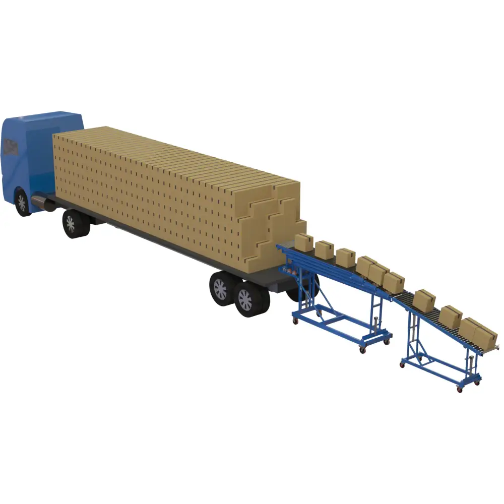 Container & Trailer Conveyor Belt System - Heavy Duty Loading/Unloading Equipment for Shipping & Logistics | Perfect for Warehouses, Ports & Industrial Use