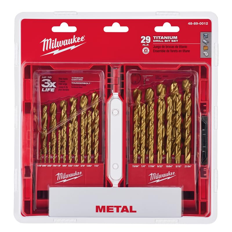 Milwaukee 48-89-0012 29-Piece Bit Tin Set - High-Quality Drill Bits for Wood, Metal & DIY Projects | Perfect for Professional Contractors & Home Improvement