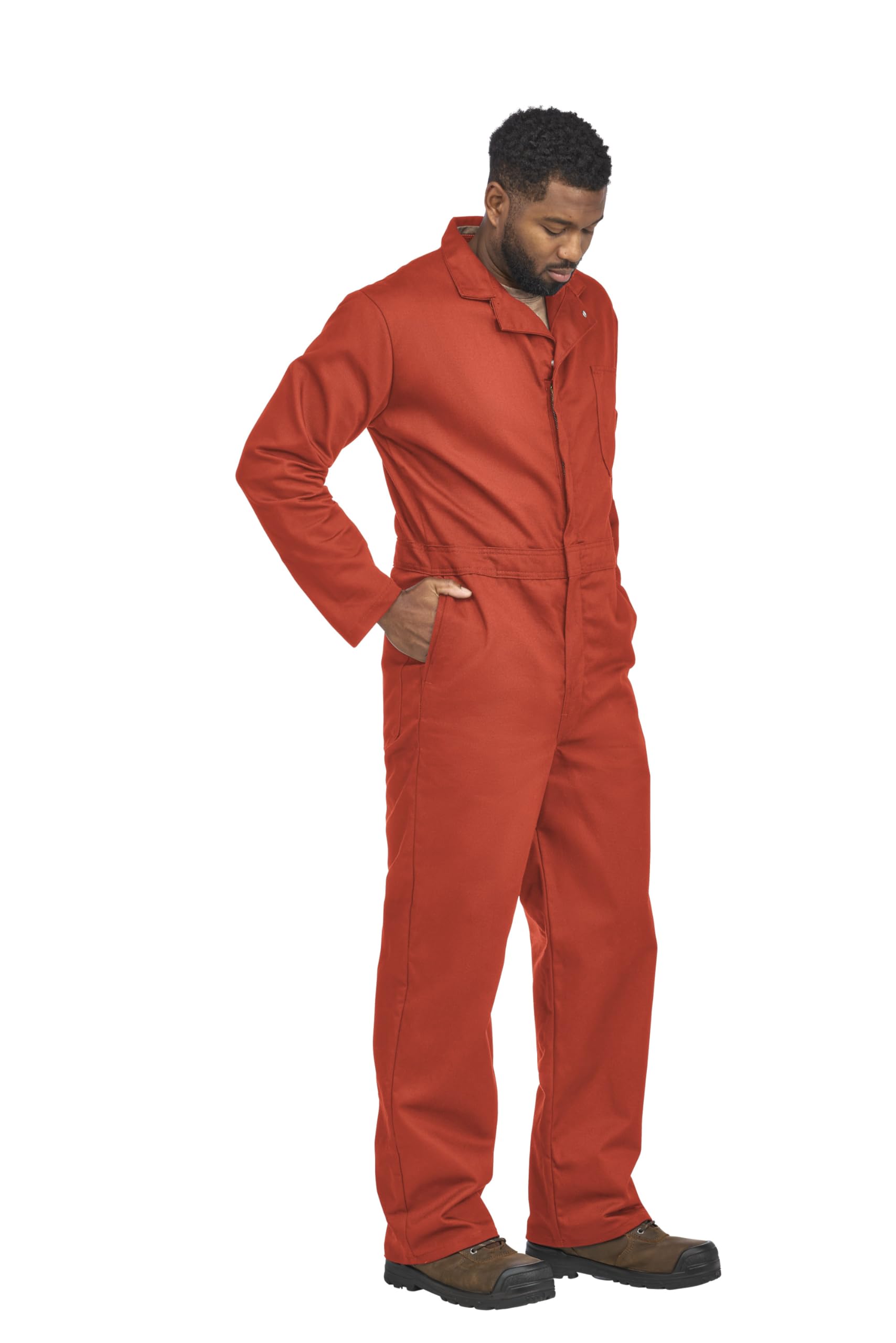 Bulwark FR Men's Flame Resistant 9 Oz Twill Cotton Classic Coverall with Hemmed Sleeves - Durable Workwear for Electricians, Welders & Industrial Safety
