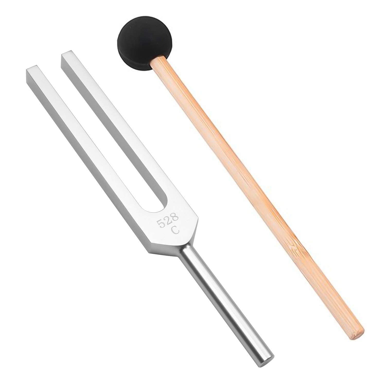 LeSage 528Hz Chakra Tuning Fork for Healing, DNA Repair & Brain Stimulation | Solfeggio Frequency Sound Therapy Tool with Silicone Hammer & Cleaning Cloth | Perfect for Meditation, Energy Healing & Sound Bath Sessions