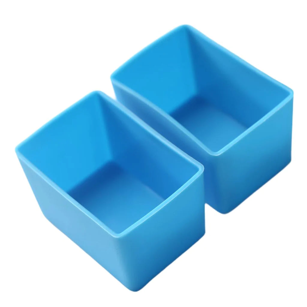 Premium Munch Cups Rectangle - Durable Blue Snack Containers for Kids, Travel, School & Picnics | BPA-Free & Leak-Proof Design