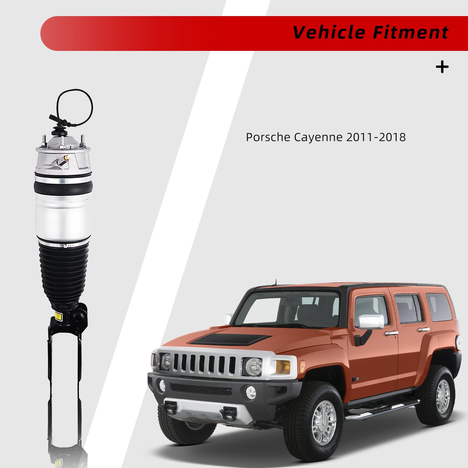 Topaz 95835803900 Front Left Air Suspension Shock Absorber for Porsche Cayenne 2011-2018 - Premium Replacement Part for Smooth Ride & Off-Road Performance
