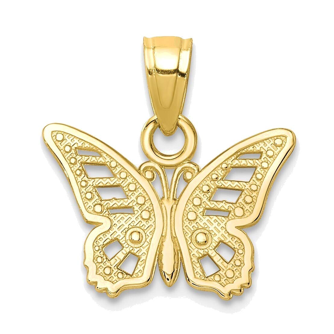 10K Yellow Gold Butterfly Charm Pendant Necklace for Women - Elegant Jewelry Gift for Birthday, Anniversary & Special Occasions