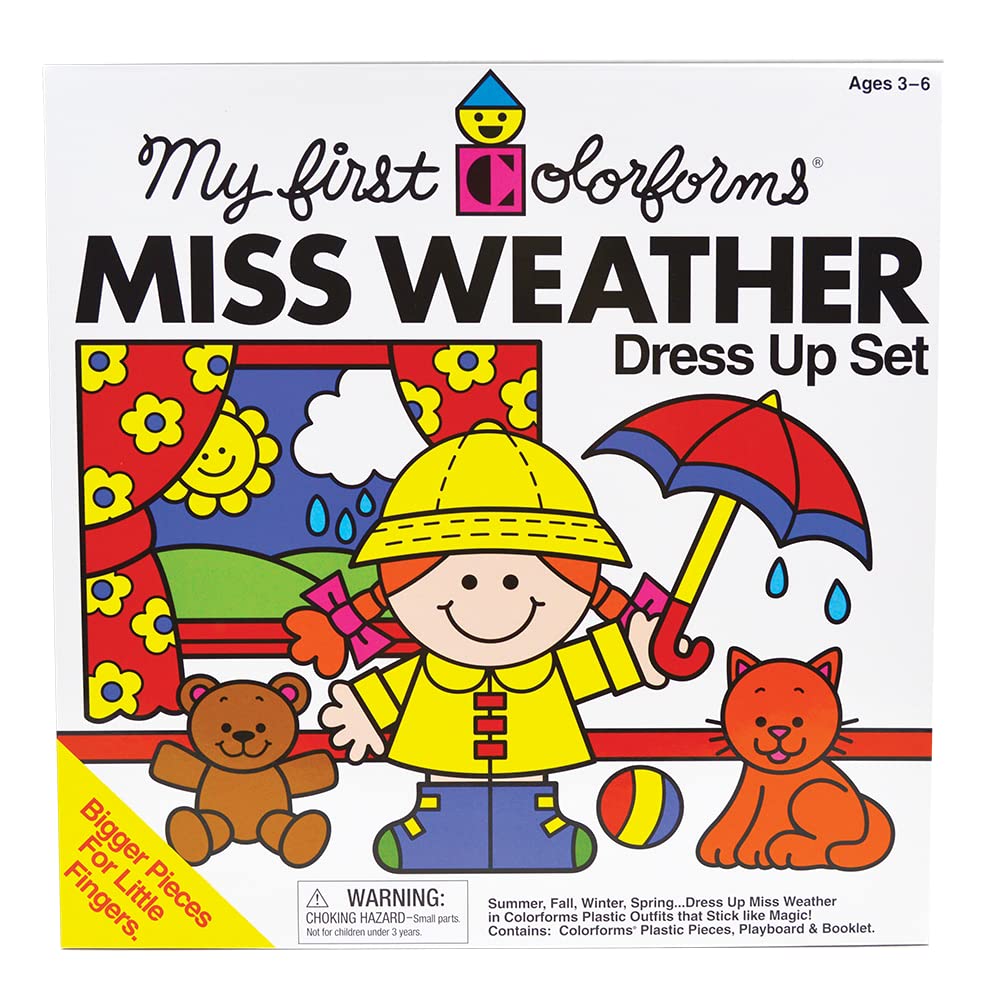 Colorforms Stickers for Kids - My First Colorforms Miss Weather Dress Up Set | Arts & Crafts, Toddler & Scrapbook Stickers | Creative Play for Girls Ages 3+ | Perfect for DIY Projects, School Activities & Rainy Day Fun
