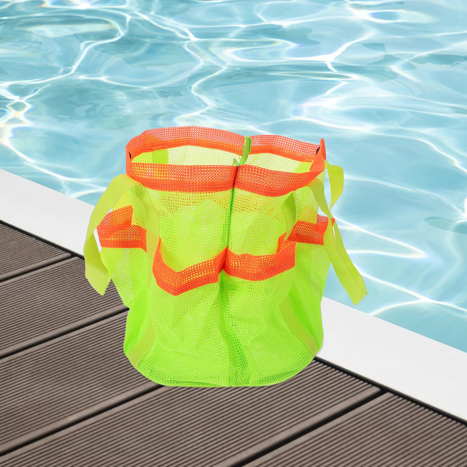 PAMINGONO Large Waterproof Beach Bag with Mesh Pockets - Lightweight Backpack for Beach, Pool, Camping & Travel - Perfect for Towels, Toys & Toiletries