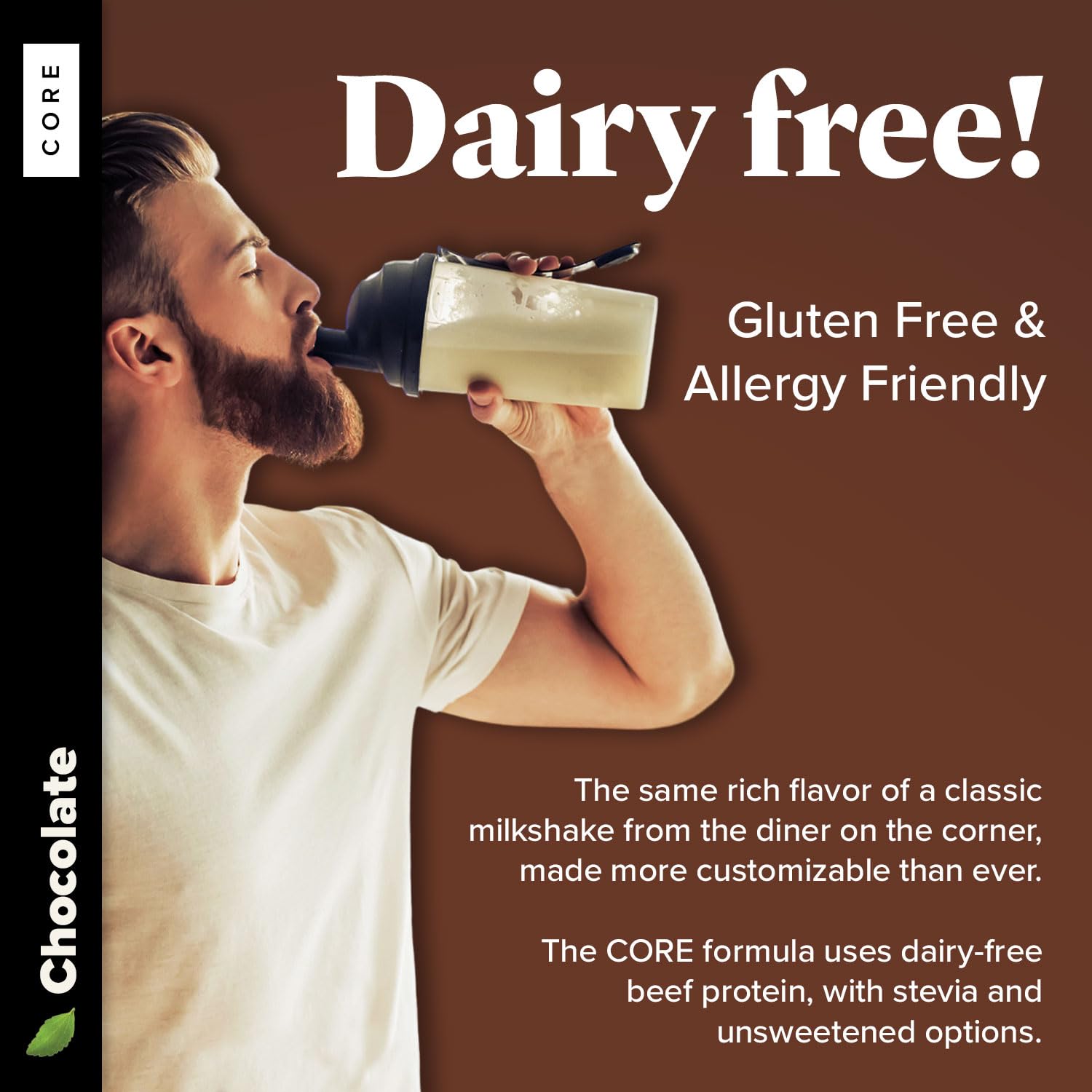 Keto Chow Chocolate Core (with Stevia) - Low Carb Keto Meal Replacement Shake Powder - Nutritionally Complete Protein Shake - Dairy Free & Delicious - 21 Meal Serving - Perfect for Weight Loss, Busy Lifestyles & On-the-Go Nutrition