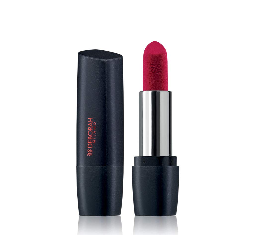 DEBORAH Milano Matte Lipstick - 34 Red in Winter, Collagen & Hyaluronic Acid Infused, Long-Lasting Intense Color & Volumized Lips, Nourishing Formula, 4.5g - Perfect for Winter Makeup & Special Occasions