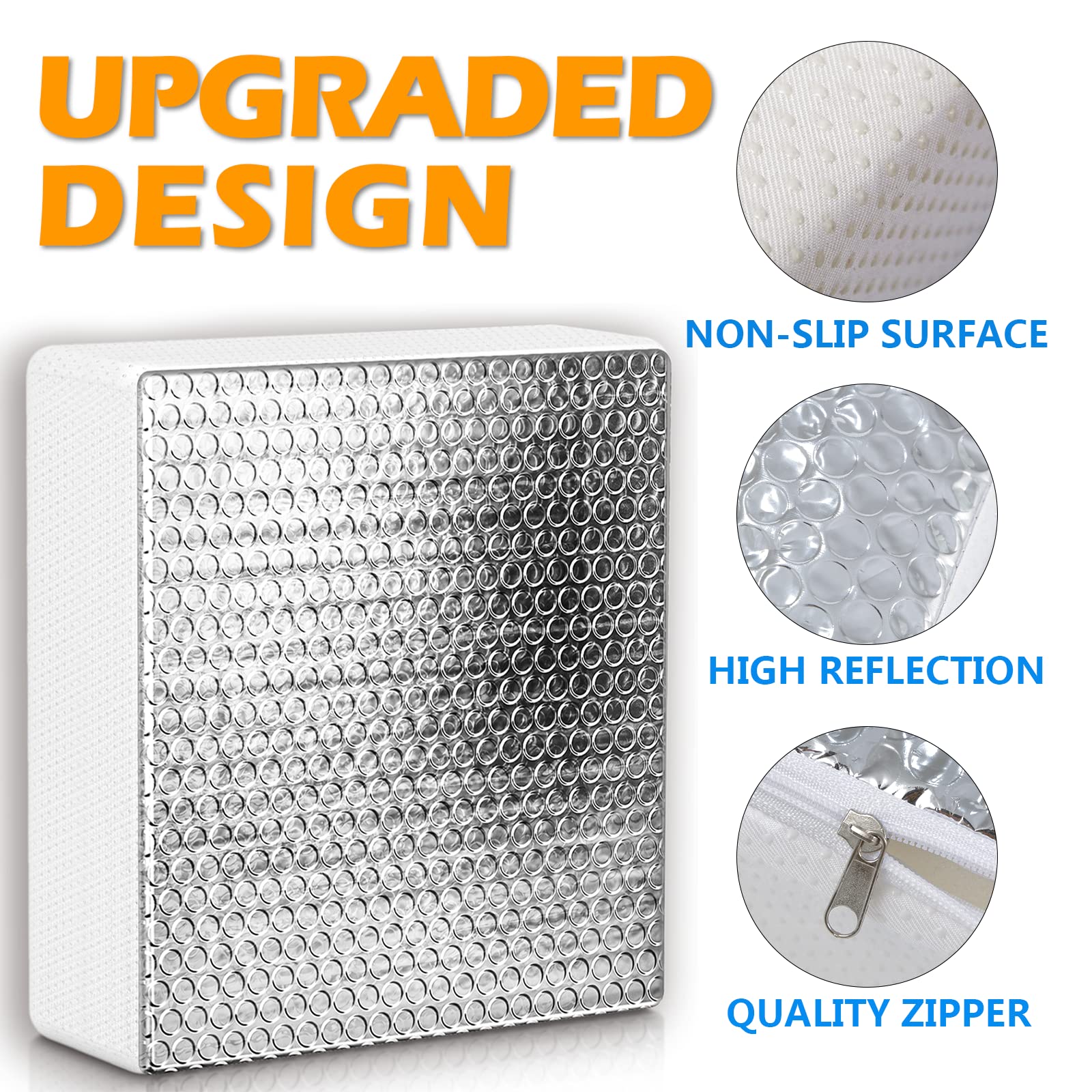 SIKADEER RV Vent Insulator 22x14x3 Inches - Universal Reflective Skylight Cover for Energy Efficiency, Sunroof Shade Fits 14x22 Inch V2 Camper Vents - Perfect for RV, Travel Trailer, and Motorhome Temperature Control