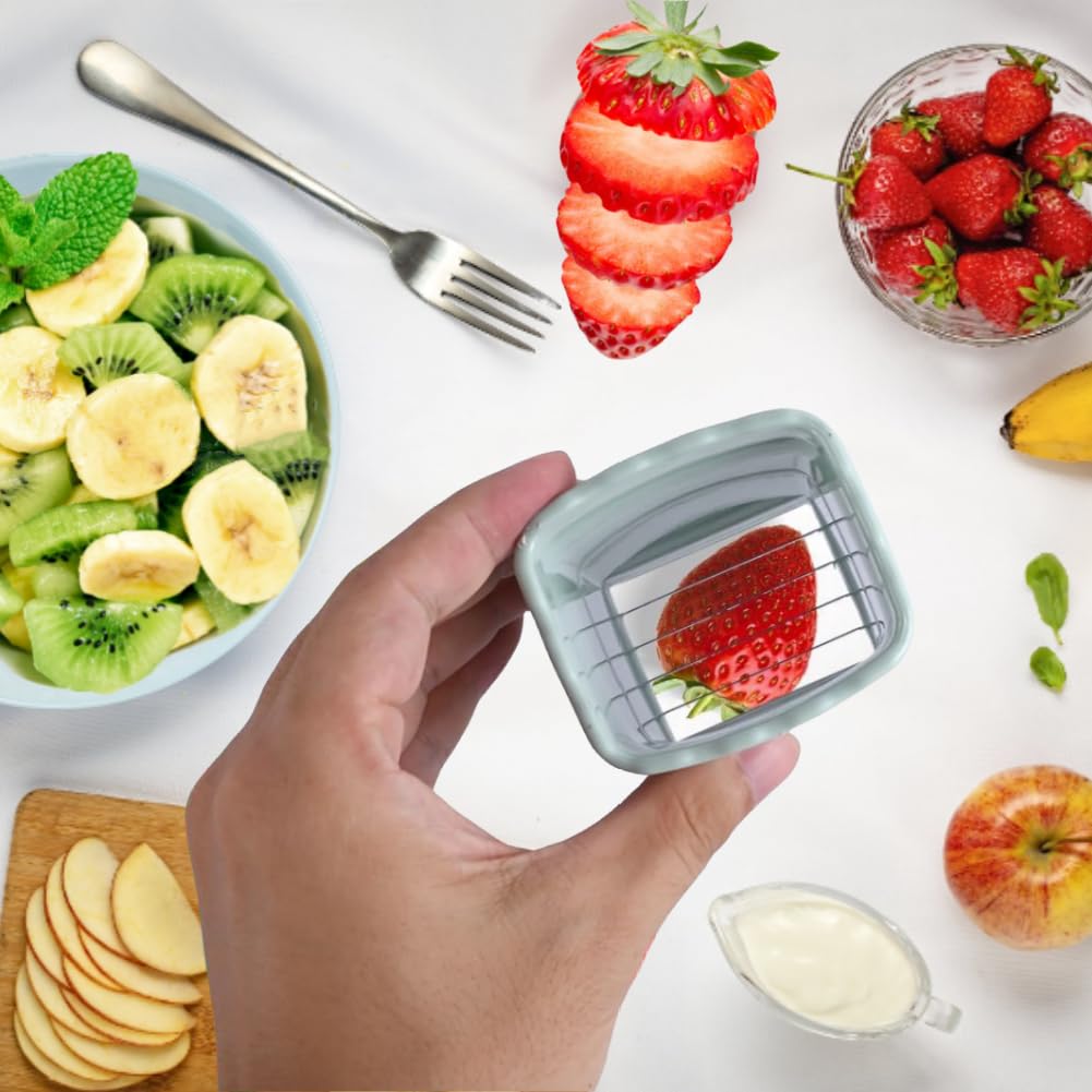 3-Piece Stainless Steel Fruit & Egg Slicer Set - Multifunctional Kitchen Tool for Strawberries, Bananas, and More - Perfect for Fruit Salads, Breakfast Platters, and Party Snacks