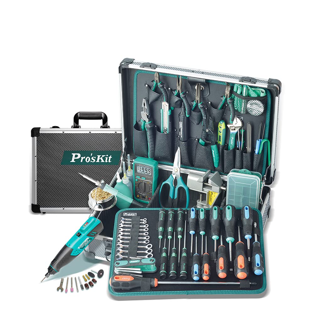 Pro'sKit PK-1900NA Professional Electronics Tool Kit for DIY, Repair & Maintenance - Essential Tools for Home, Office & Workshop Use